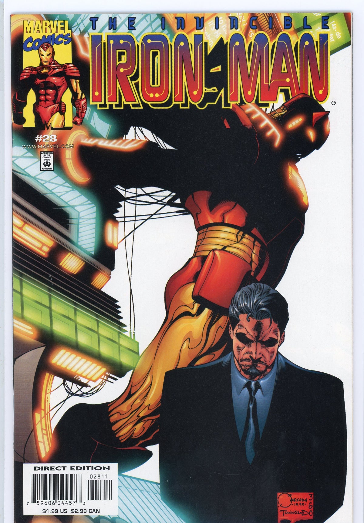 THE INVINCIBLE IRON MAN #28 NM TERRIFIC COVER MIND BLOWING GLOSSY SHEEN