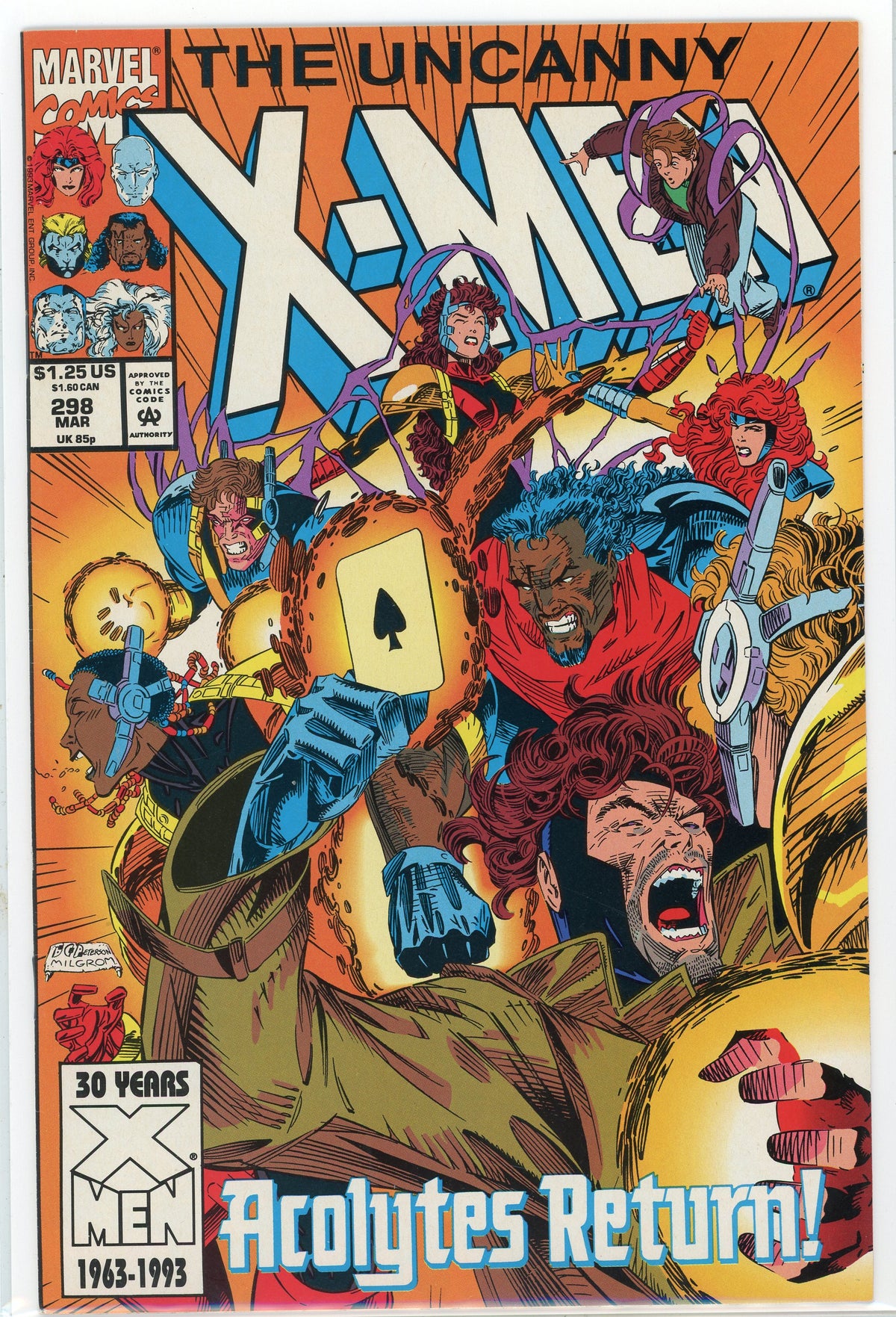 THE UNCANNY X -MEN #298 NM INCREDIBLE BATTLE COVER TERRIFIC GLOSS