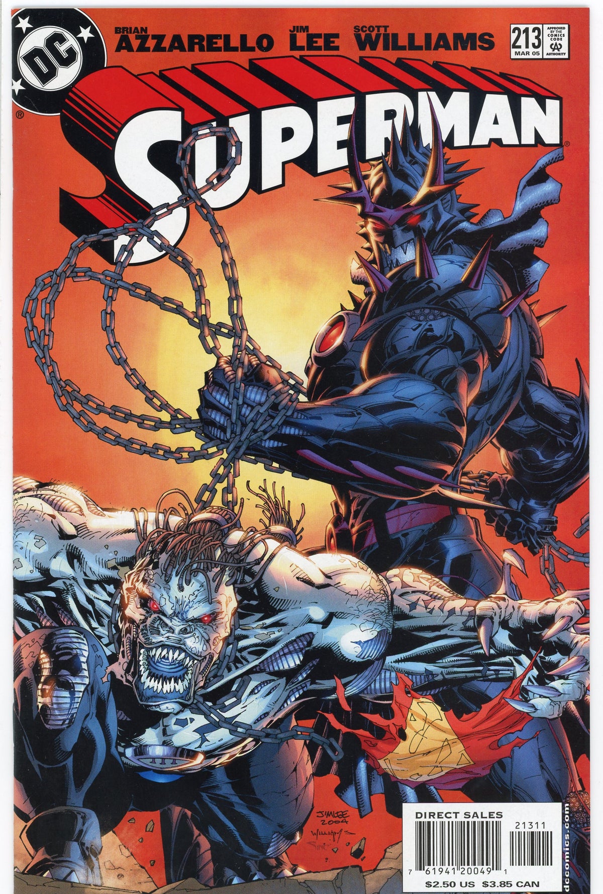 SUPERMAN #213 NM EPIC BATTLE COVER GLISTENING SHEEN