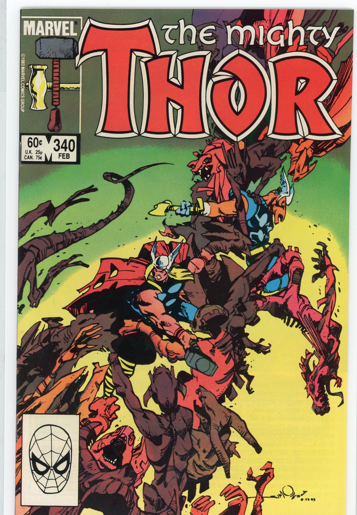 THE MIGHTY THOR #340 NM GREAT SIMONSON COVER EXCEPTIONAL GLOSS
