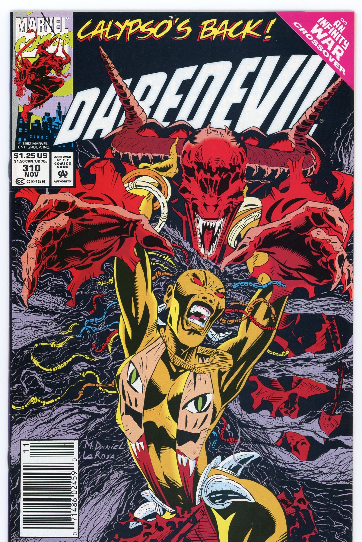 DAREDEVIL #310 NM INCREDIBLE COVER GLOSSY SHEEN