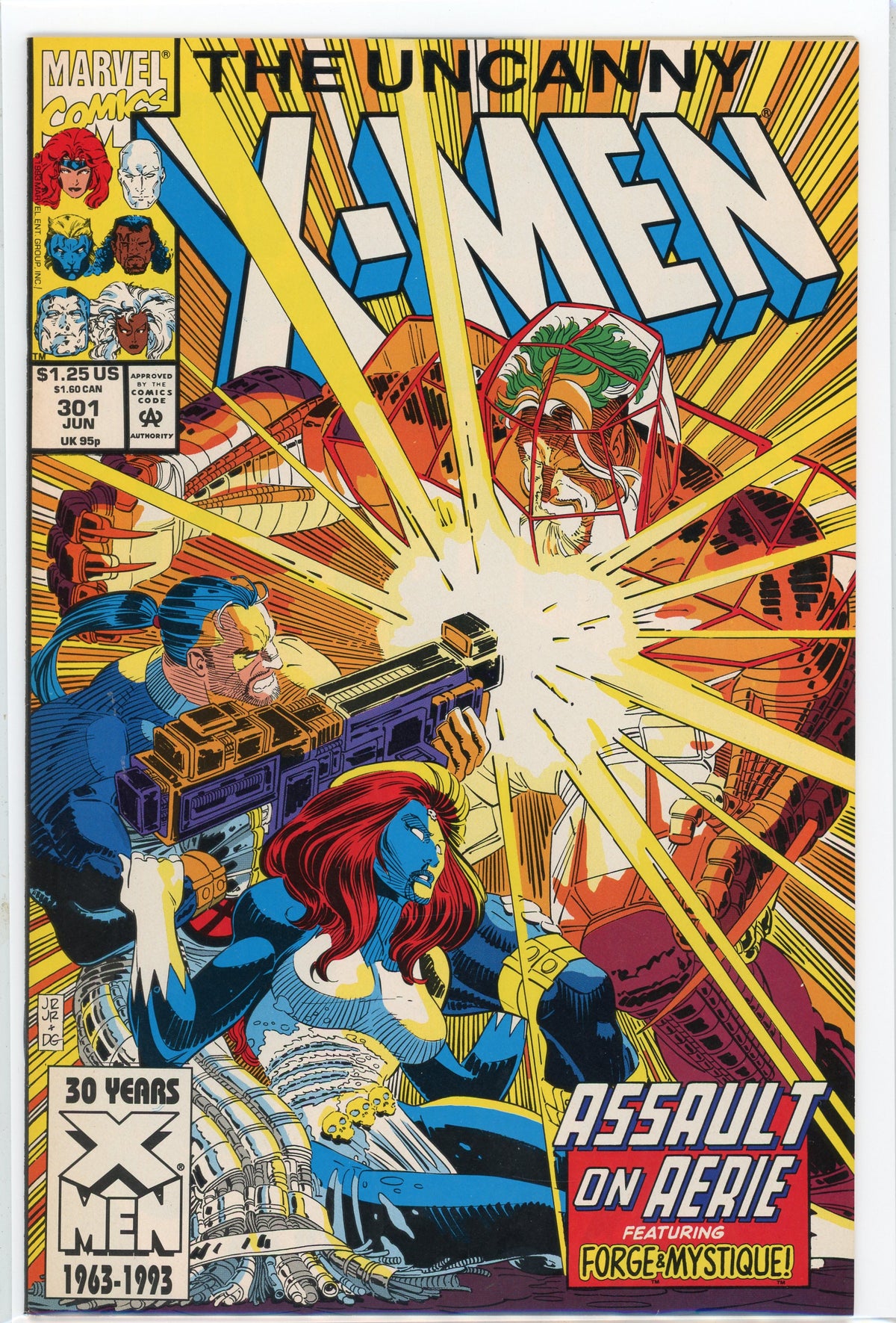 THE UNCANNY X-MEN #301 NM EXPLOSIVE ACTION COVER LUSTROUS FINISH
