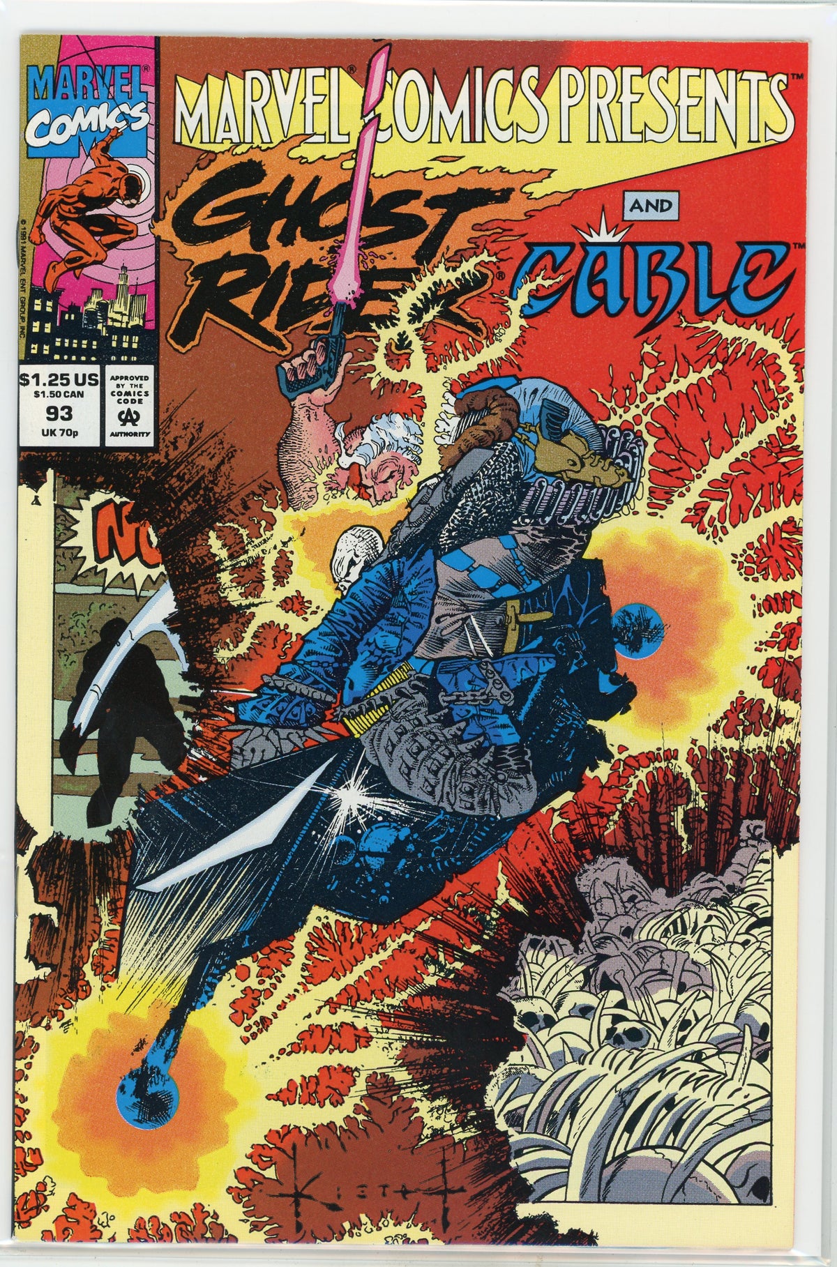 MARVEL COMICS PRESENTS #93 GHOST RIDER AND CABLE NM AWE INSPIRING COVER
