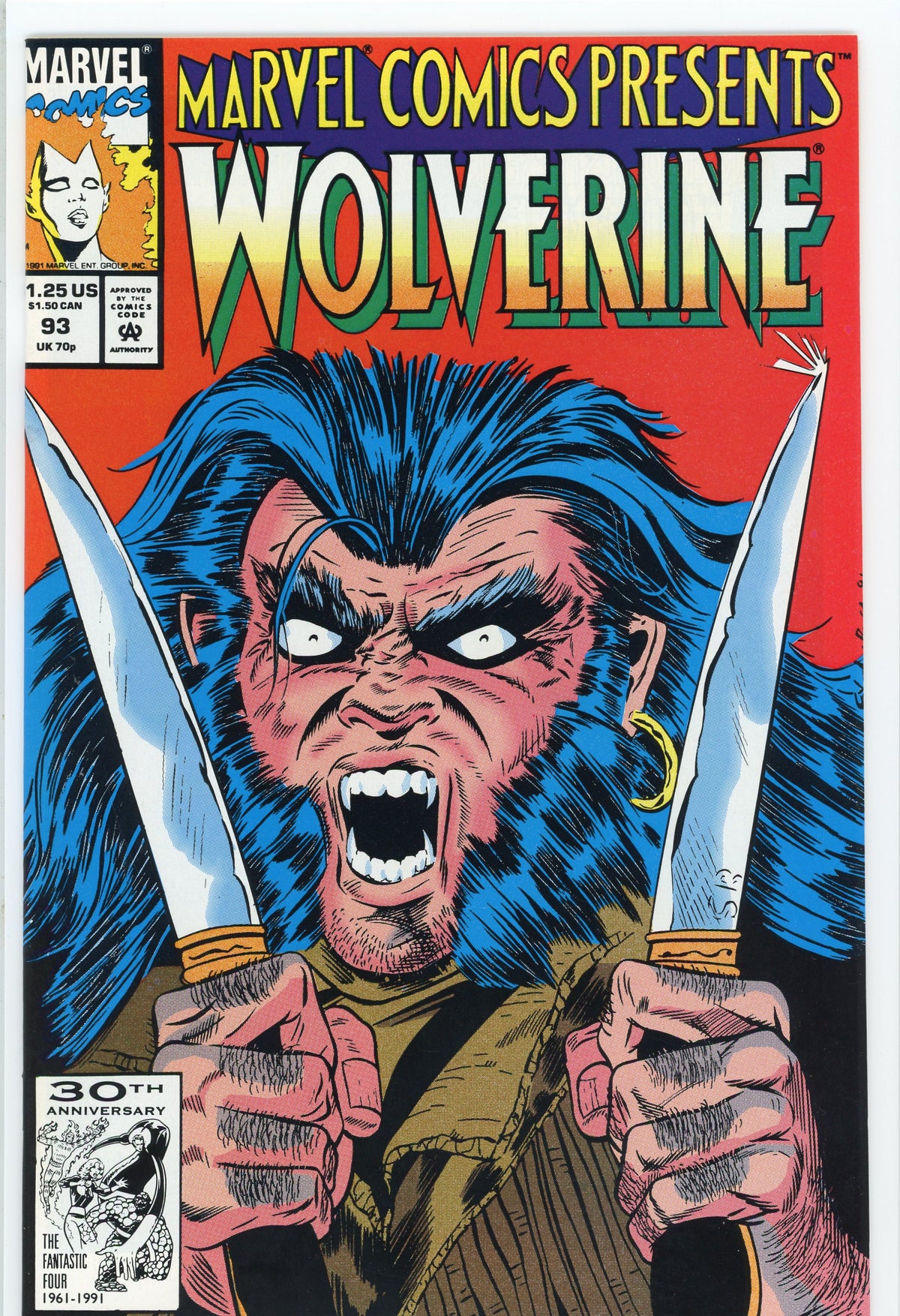 MARVEL COMICS PRESENTS WOLVERINE #93 NM INTENSE COVER STUNNING GLOSS