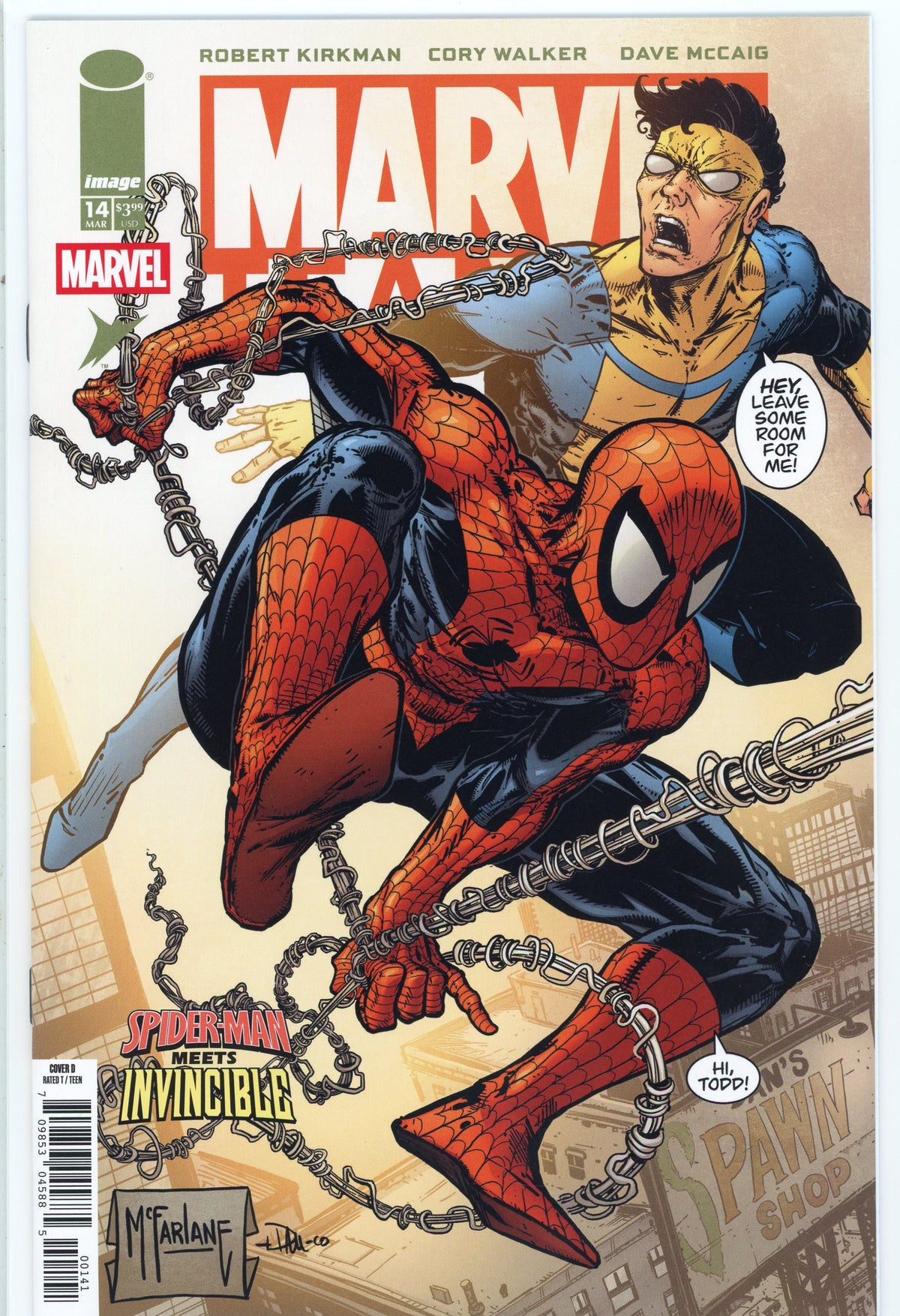 MARVEL TEAM UP #14 NM SPIDEY MEETS INVINCIBLE HOT TITLE MCFARLANE GEM COVER