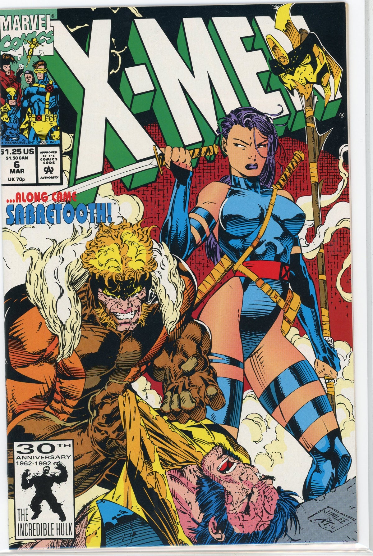 X-MEN #6 NM SABRETOOTH BATTLE COVER LUSTROUS SHEEN
