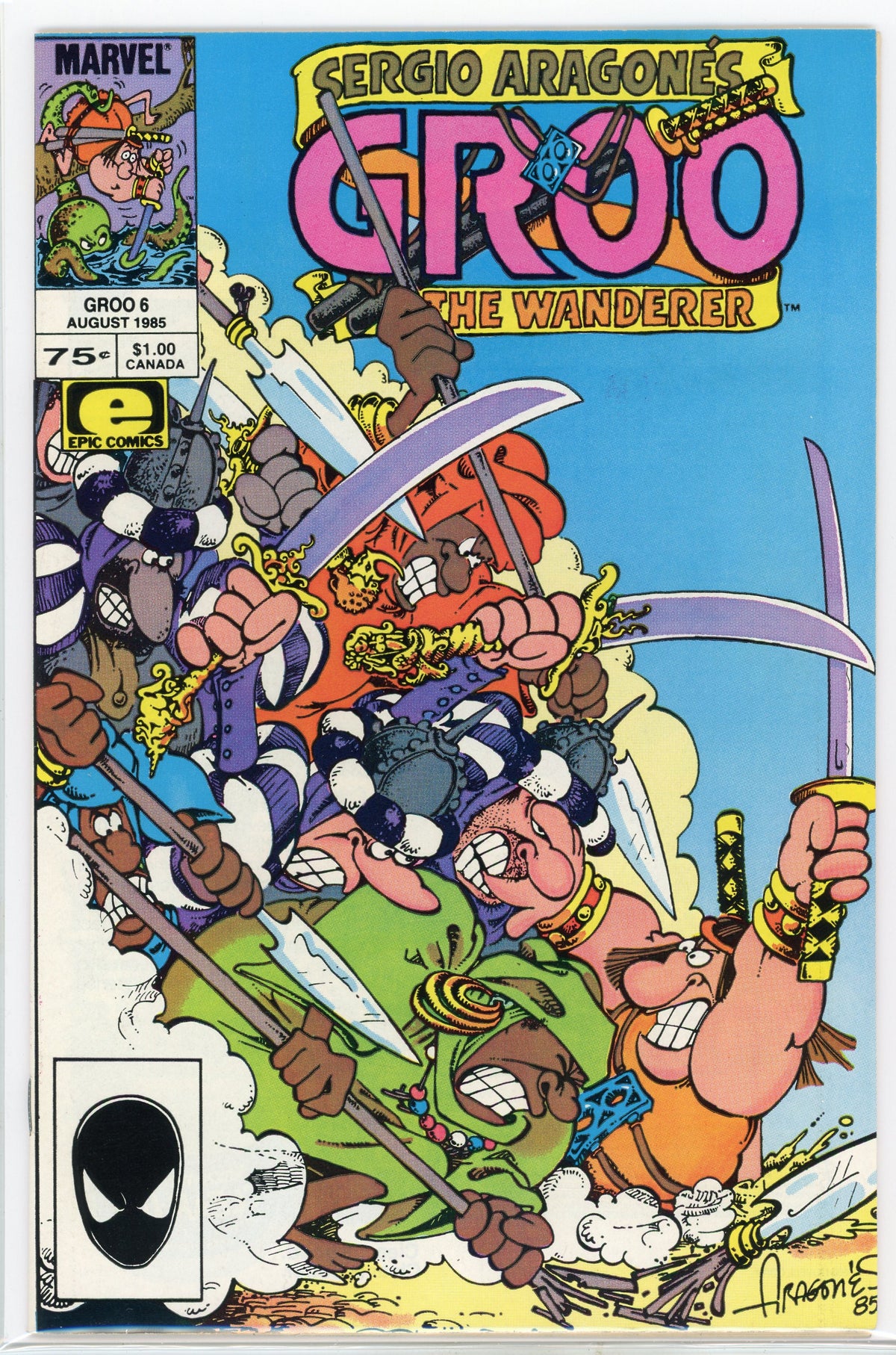 SERGIO ARAGONES GROO THE WANDERER #6 NM HILARIOUS COVER VIBRANT COLORS