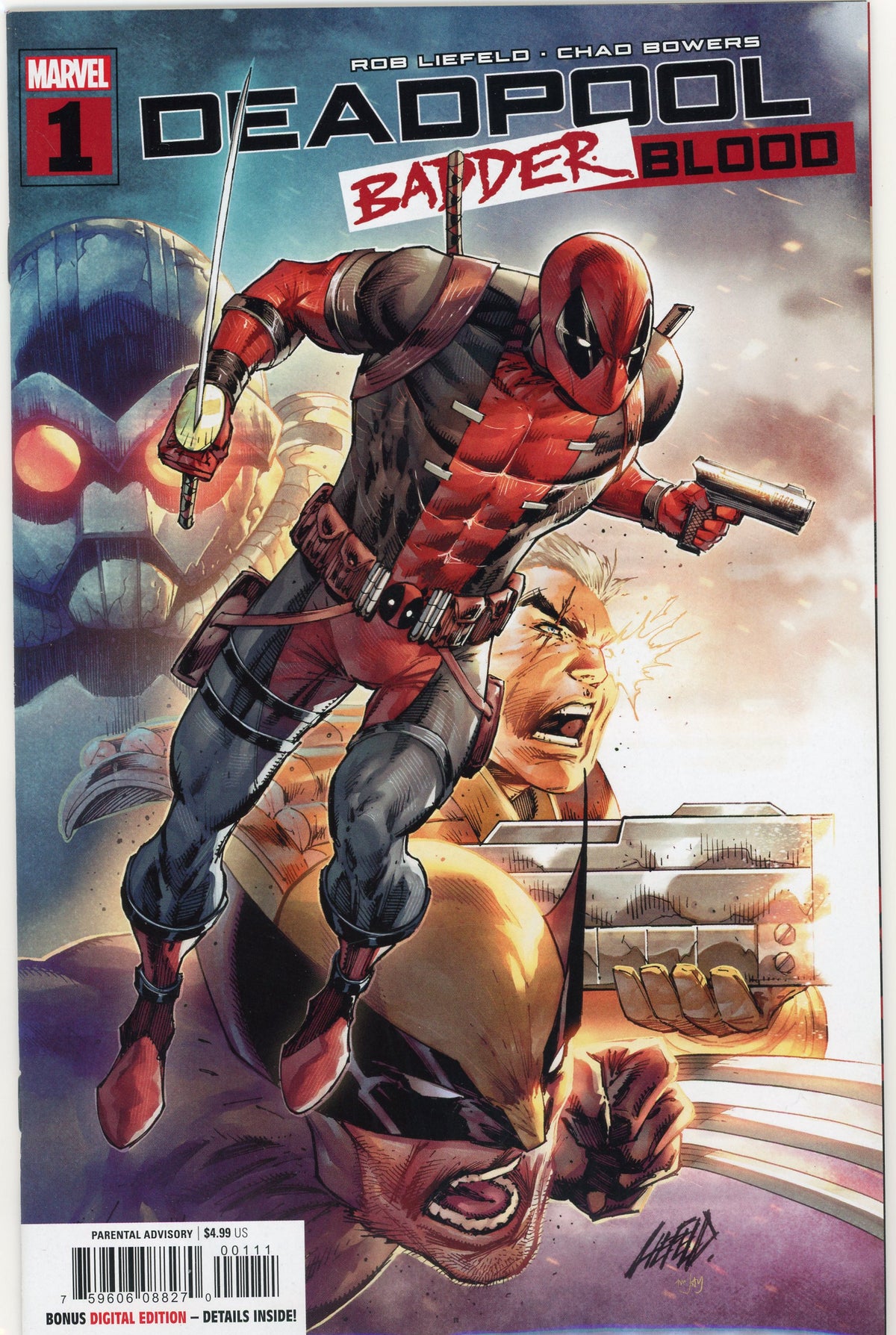 DEADPOOL #1 BADDER BLOOD NM STUNNING LIEFELD COVER BRILLIANT GLOSS