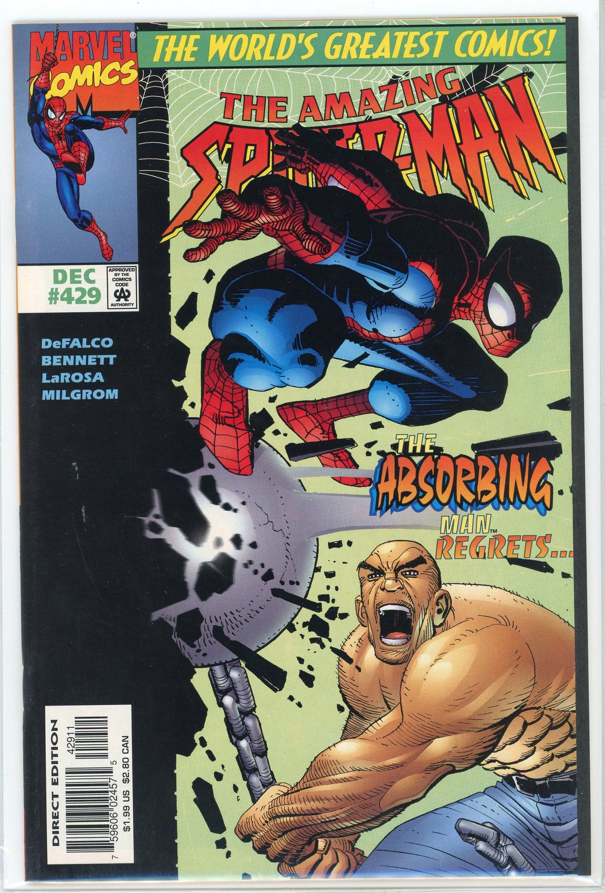 AMAZING SPIDERMAN #429 NM AWESOME ABSORBING MAN BATTLE COVER