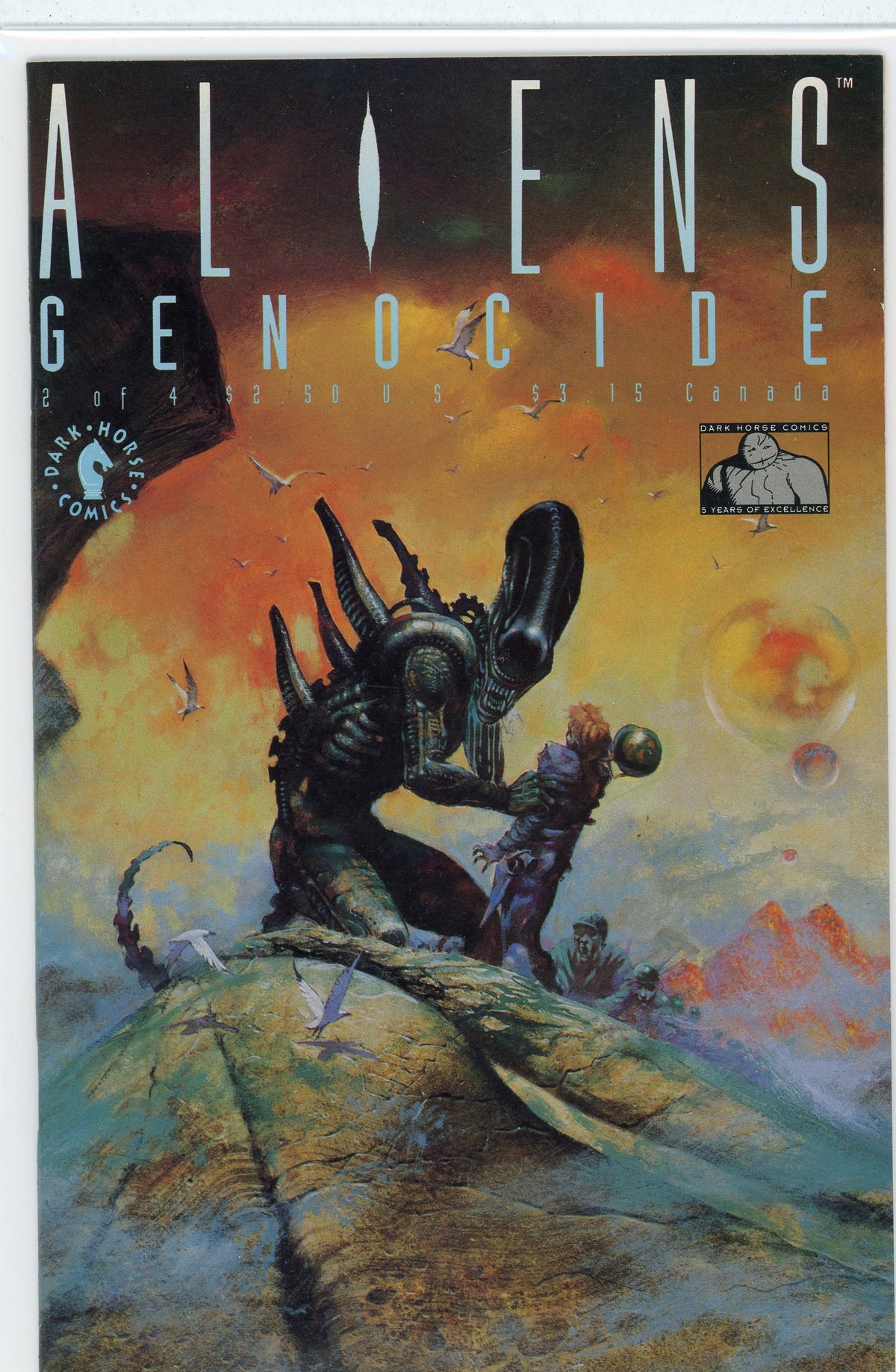 ALIENS GENOCIDE #2 OF 4 NM TREMENDOUS COVER WONDROUS GLOSS