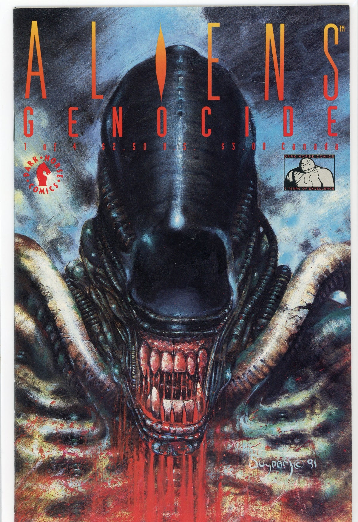 ALIENS GENOCIDE #1 OF 4 NM GREAT SUYDUM COVER FANTASTIC SHEEN