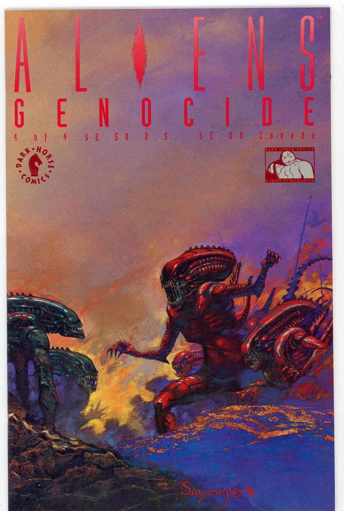 ALIENS GENOCIDE #4 OF 4 NM SPECTACULAR SUYDUM COVER GREAT COLOR PALETTE