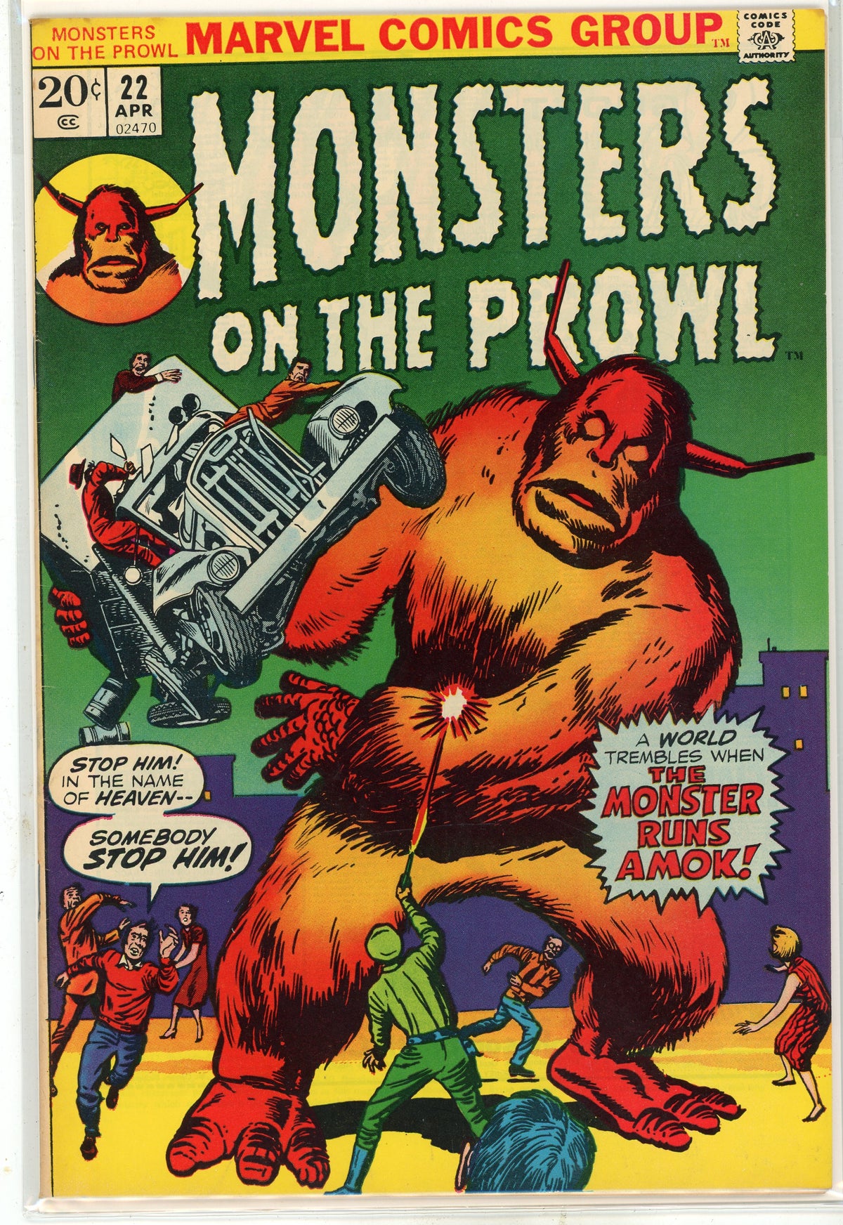 MONSTERS ON THE PROWL #22 HIGHER GRADE CLASSIC COVER NICE GLOSS