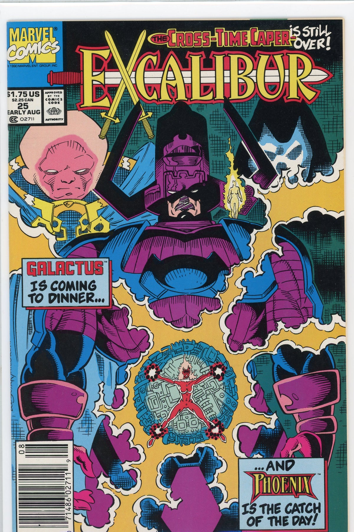 EXCALIBUR #25 NM NEWSTAND GREAT GALACTUS COVER KILLER GLOSSY SHEEN
