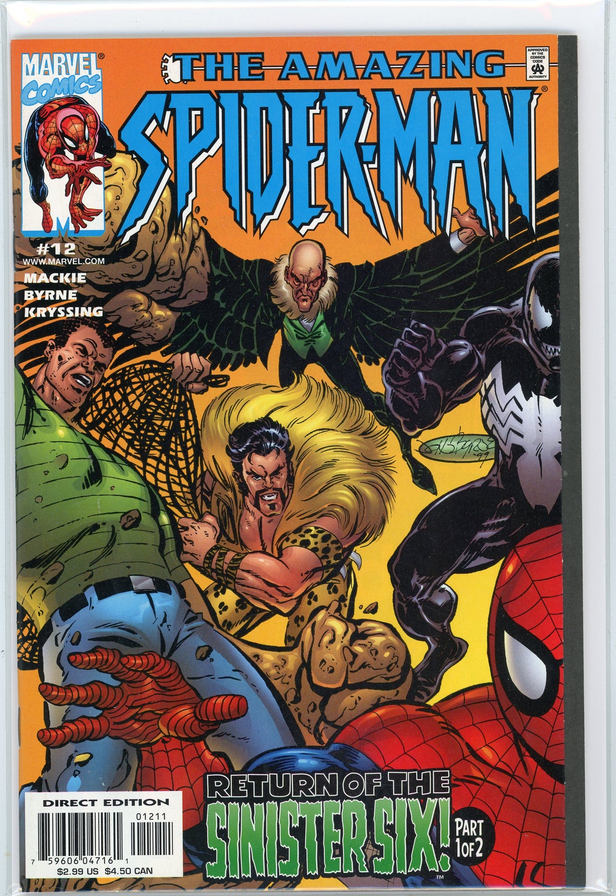 THE AMAZING SPIDERMAN #12 NM BYRNE WORK SINISTER SIX STORY GREAT GLOSS