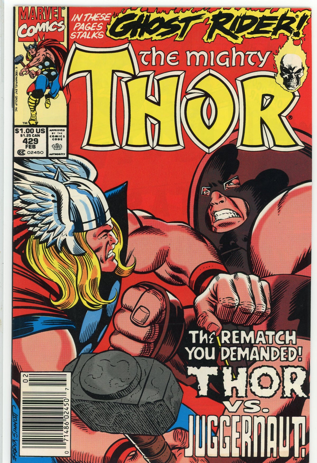 THE MIGHTY THOR #429 NM JUGGERNAUT APP. BLOSSY SHEEN NEWSTAND GEM