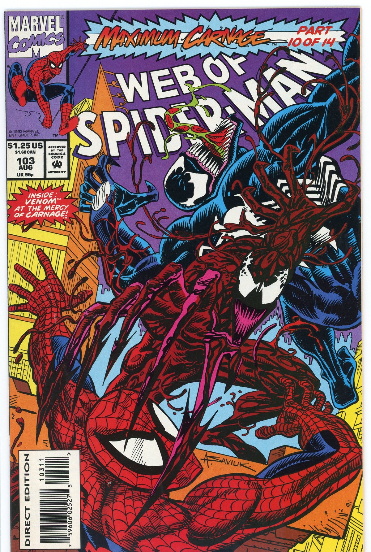 WEB OF SPIDERMAN #103 NM MAXIMUM CARNAGE STORYLINE STUNNING GLOSS