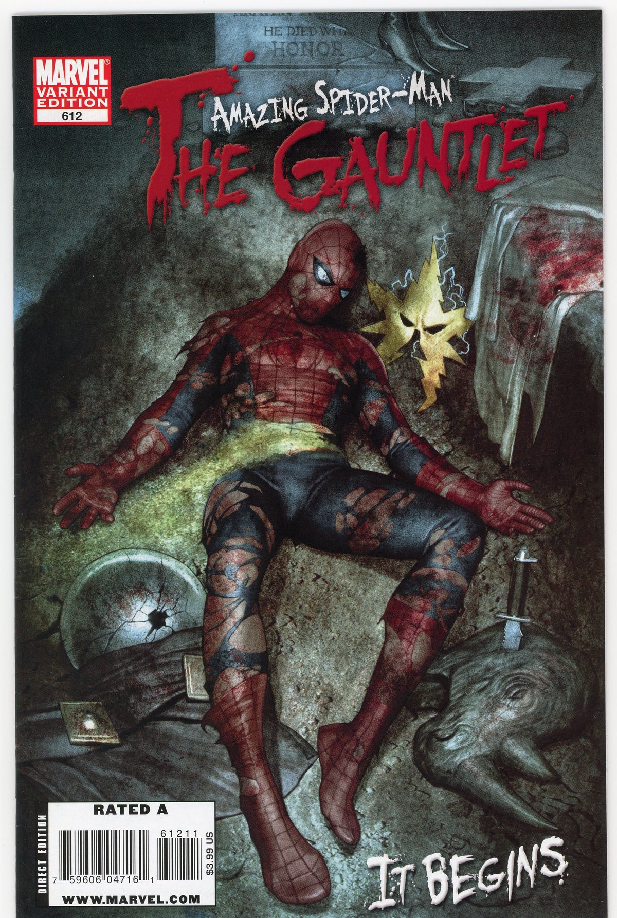 THE AMAZING SPIDERMAN #612 THE GAUNTLET VARIANT ED. NM TRAGIC COVER