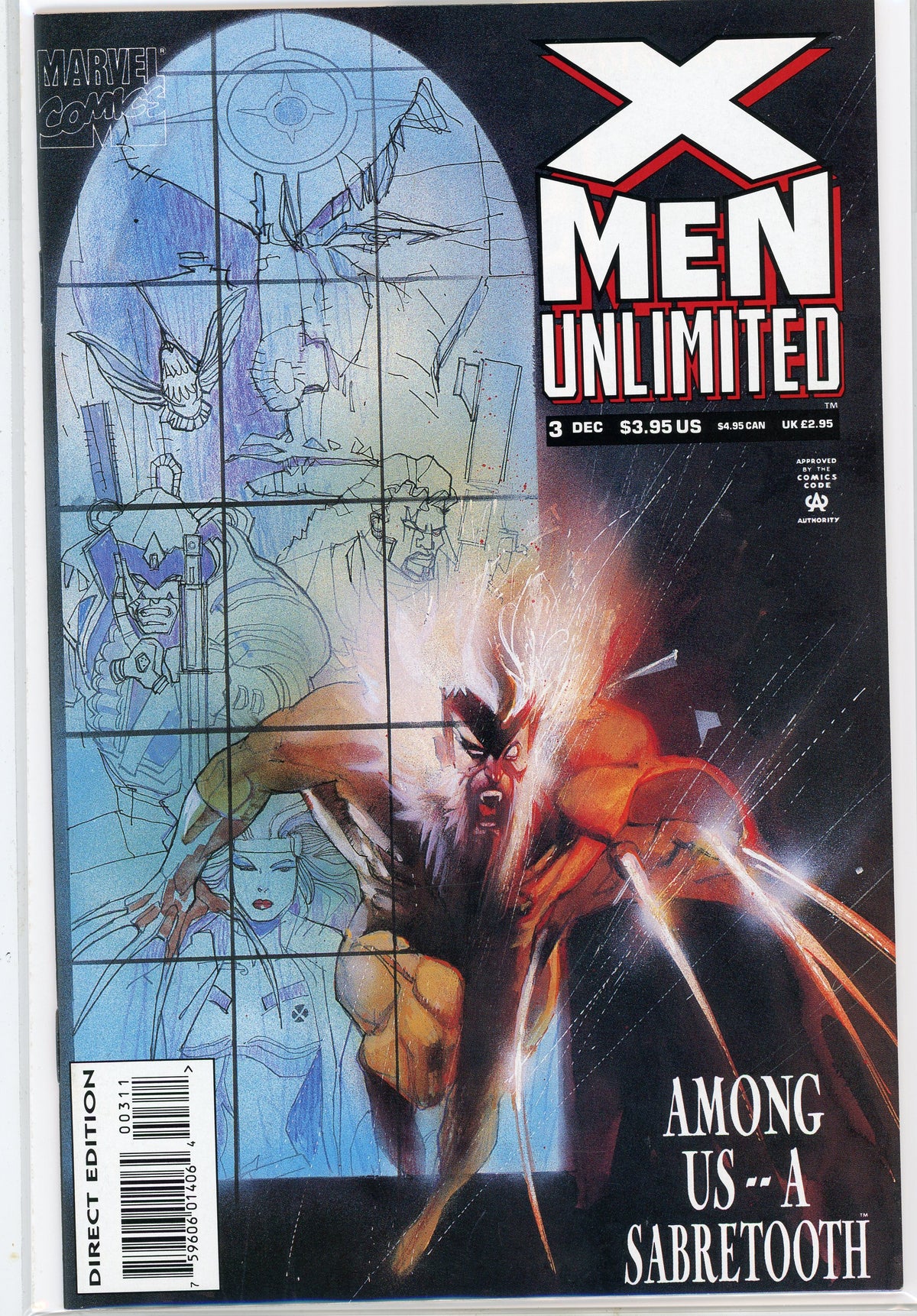 X-MEN UNLIMITED #3 NM GREAT SABRETOOTH APP. ORNATE COVER STUNNING GLOSS