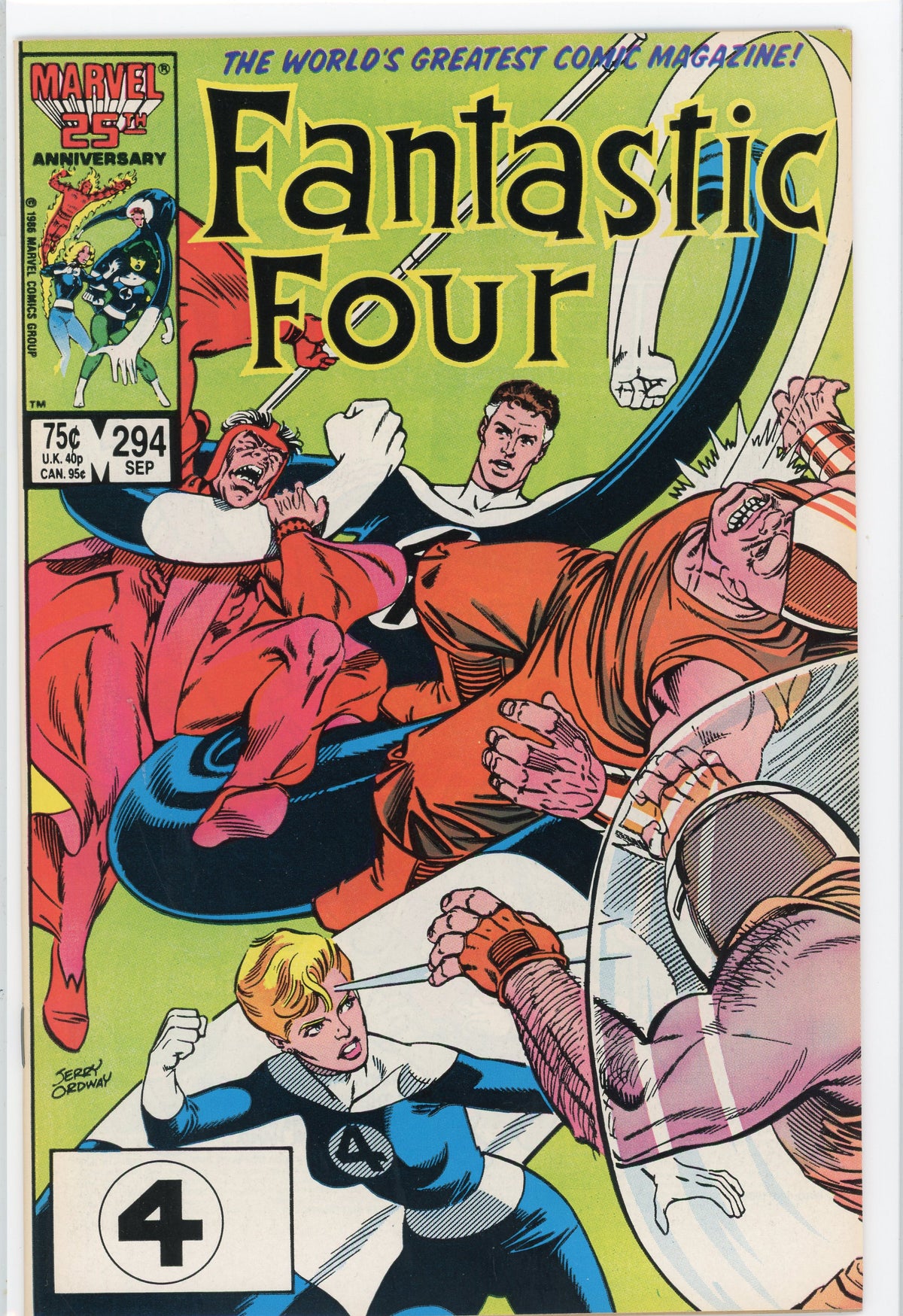 FANTASTIC FOUR #294 NM CLASSIC ACTION PACKED COVER GLOSSY SHEEN