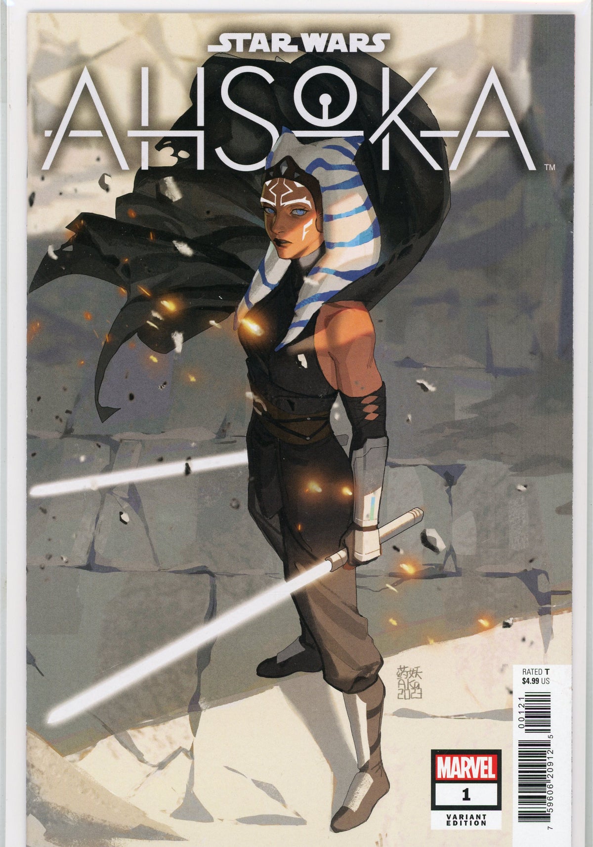 STAR WARS ASHOKA #1 NM VARIANT ED. STUNNING COVER NICE COLOR PALETTE