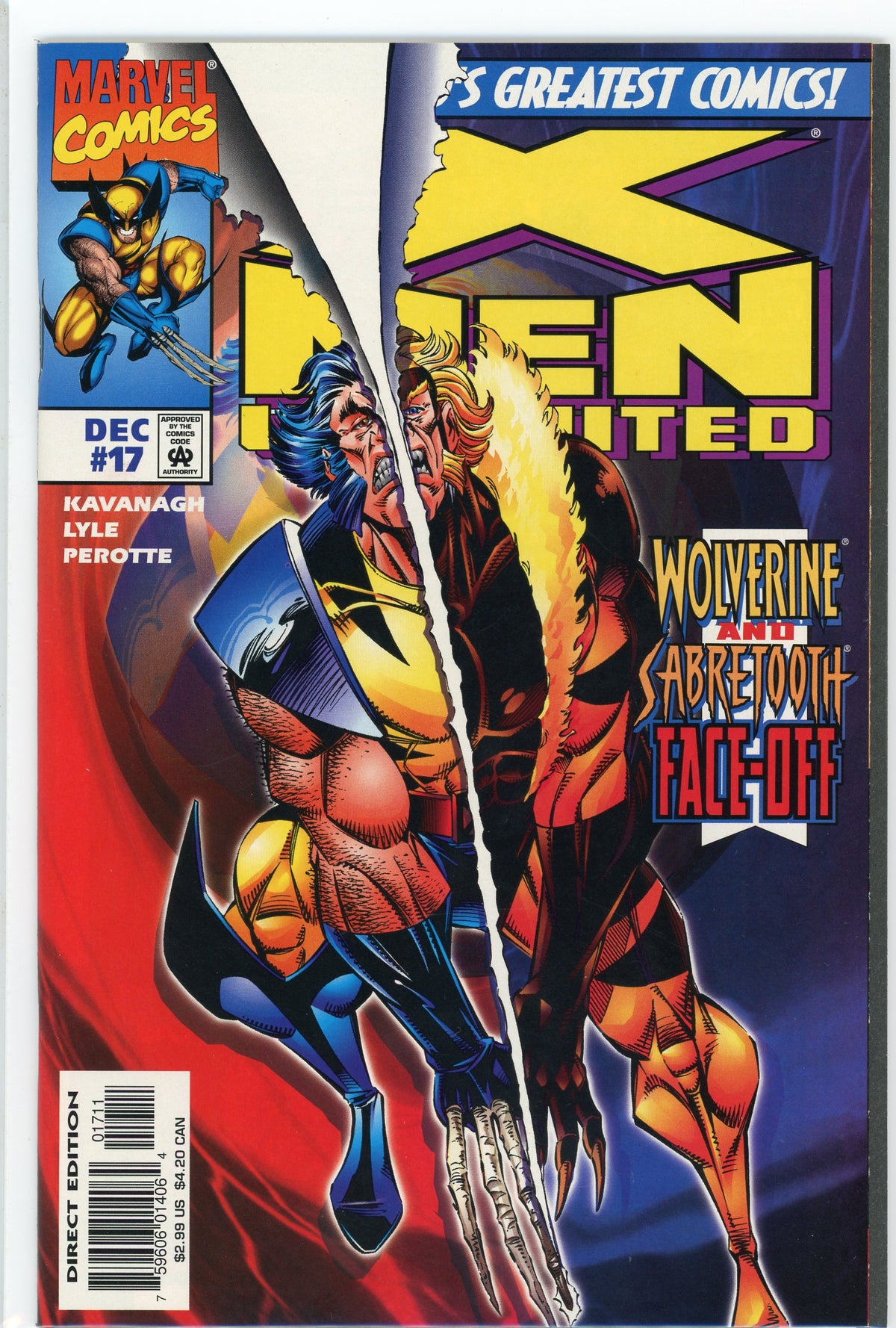 X-MEN UNLIMITED #17 NM WOLVERINE SABRETOOTH BATTLE COVER NICE GLOSS