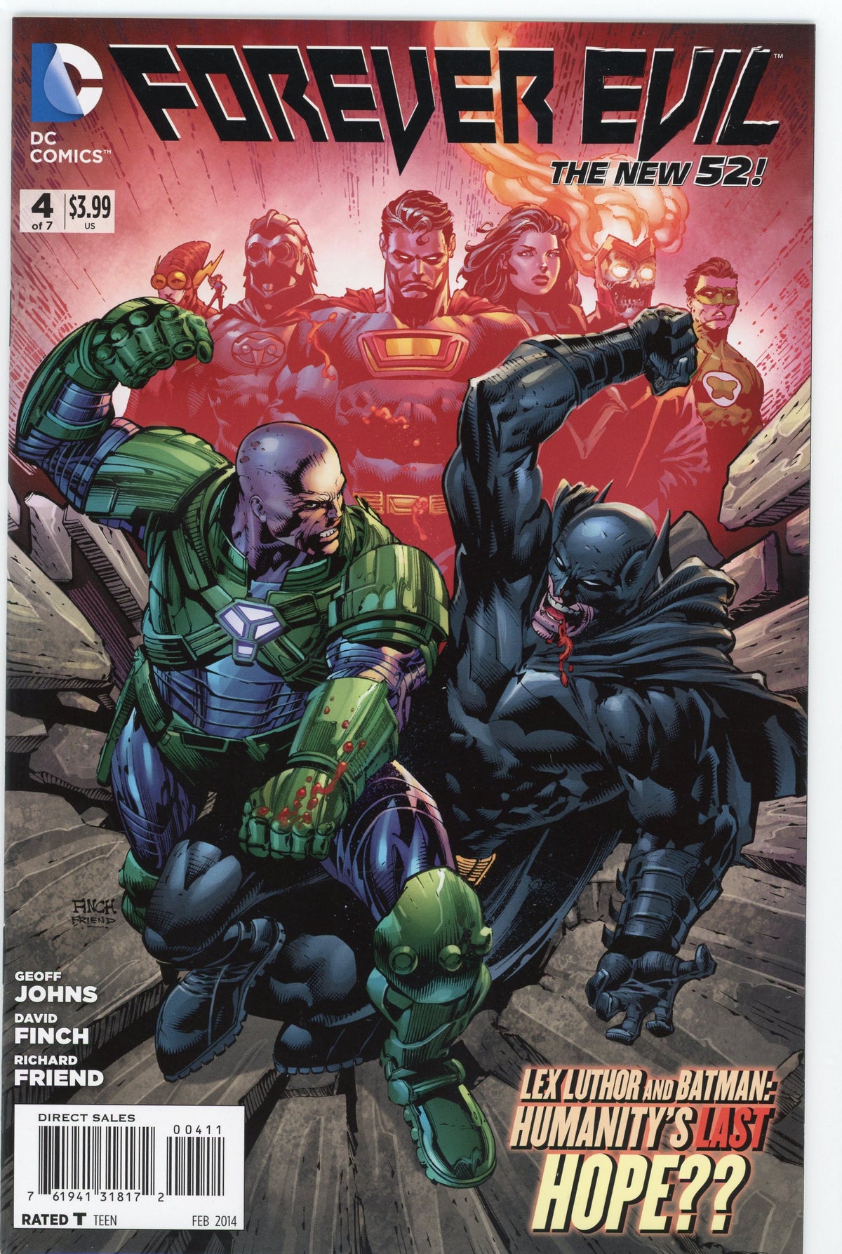 FOREVER EVIL #4 OF 7 NM NEW 52 AWESOME BATTLE COVER GLISTENING SHEEN