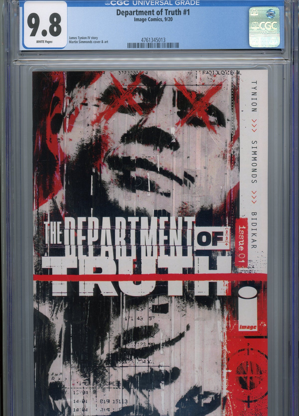 DEPARTMENT OF TRUTH #1 MT 9.8 CGC WHITE PAGES  TYNION STORY GLOSSY GEM