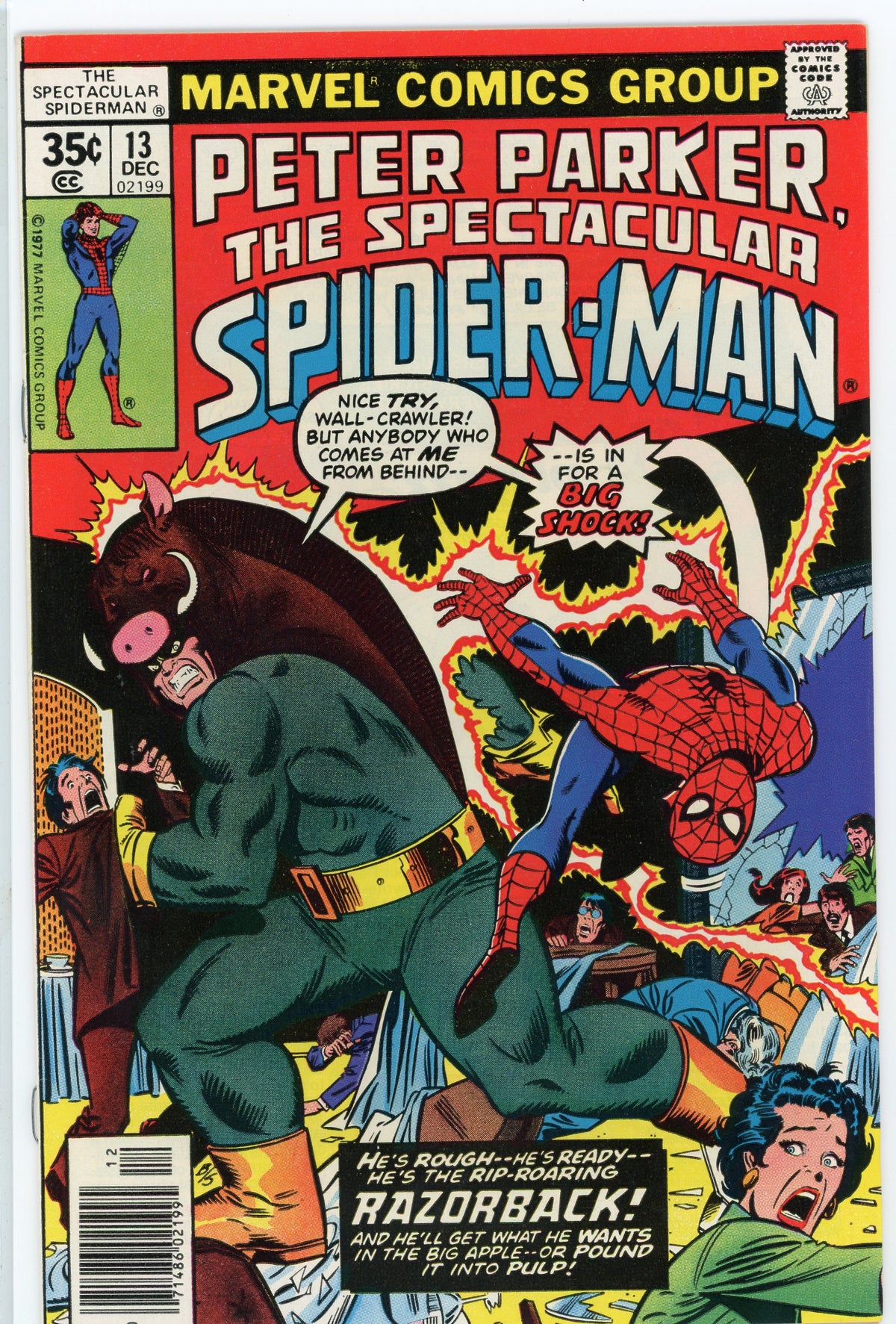 SPECTACULAR SPIDERMAN #13 HIGHER GRADE ACTION PACKED COVER GEM