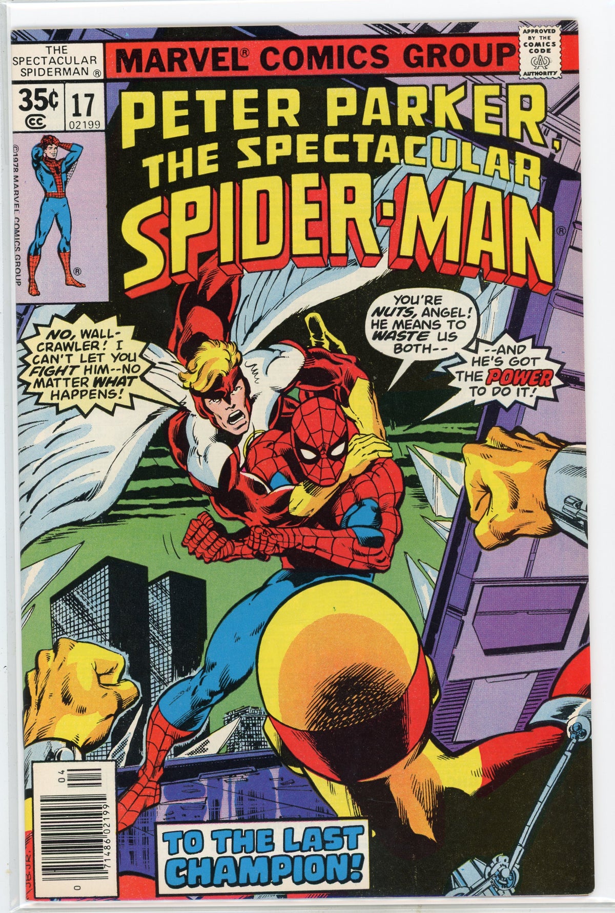 SPECTACULAR SPIDERMAN #17 NM ANGEL APP. GLOSSY COVER GEM