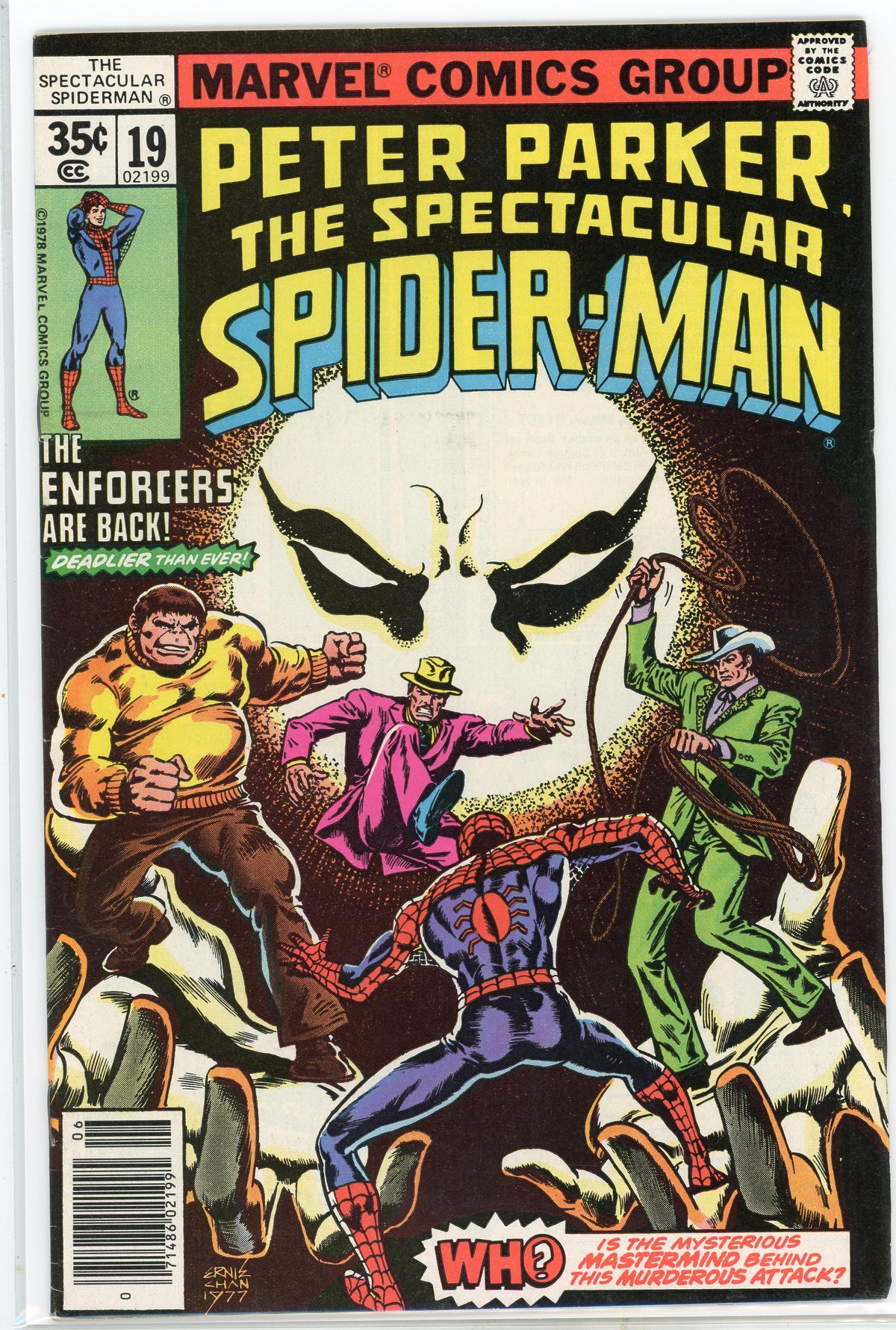 SPECTACULAR SPIDERMAN #19 HIGHER GRADE ENFORCERS BATTLE COVER GEM