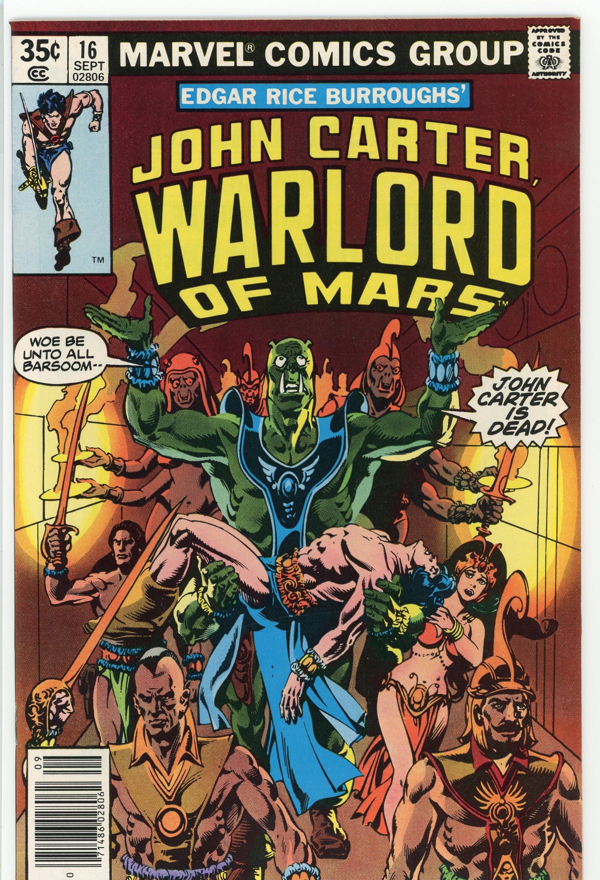 JOHN CARTER WARLORD OF MARS #16 NM INCREDIBLE COVER EXCEPTIONAL GLOSS