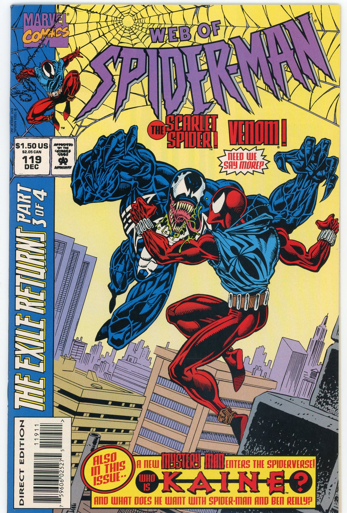 WEB OF SPIDERMAN #119 NM KAINE APP. GLOSSY COLORS ACTION PACKED COVER