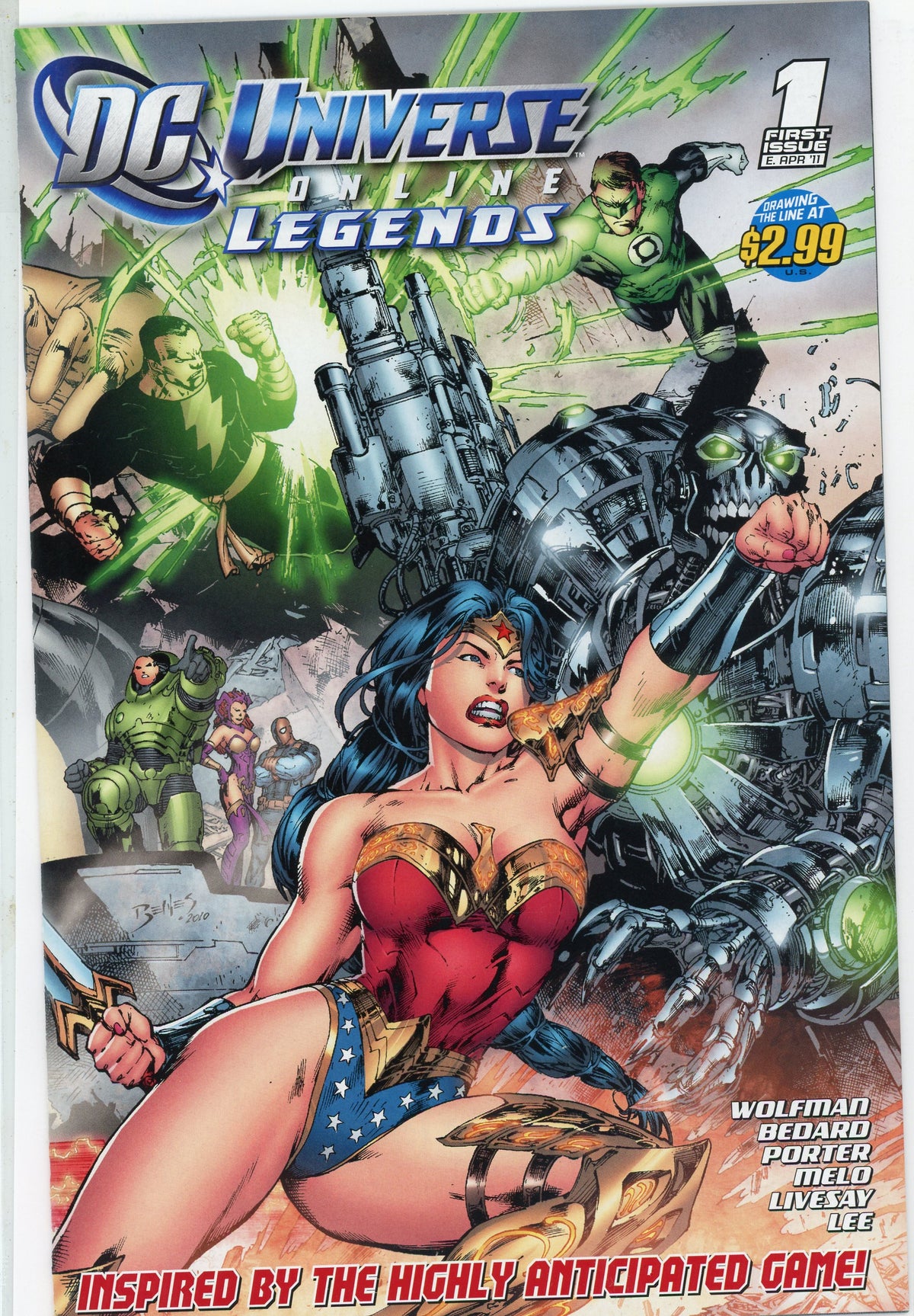 DC UNIVERSE ONLINE LEGENDS #1 NM AMAZING GLOSS STUNNING BATTLE COVER