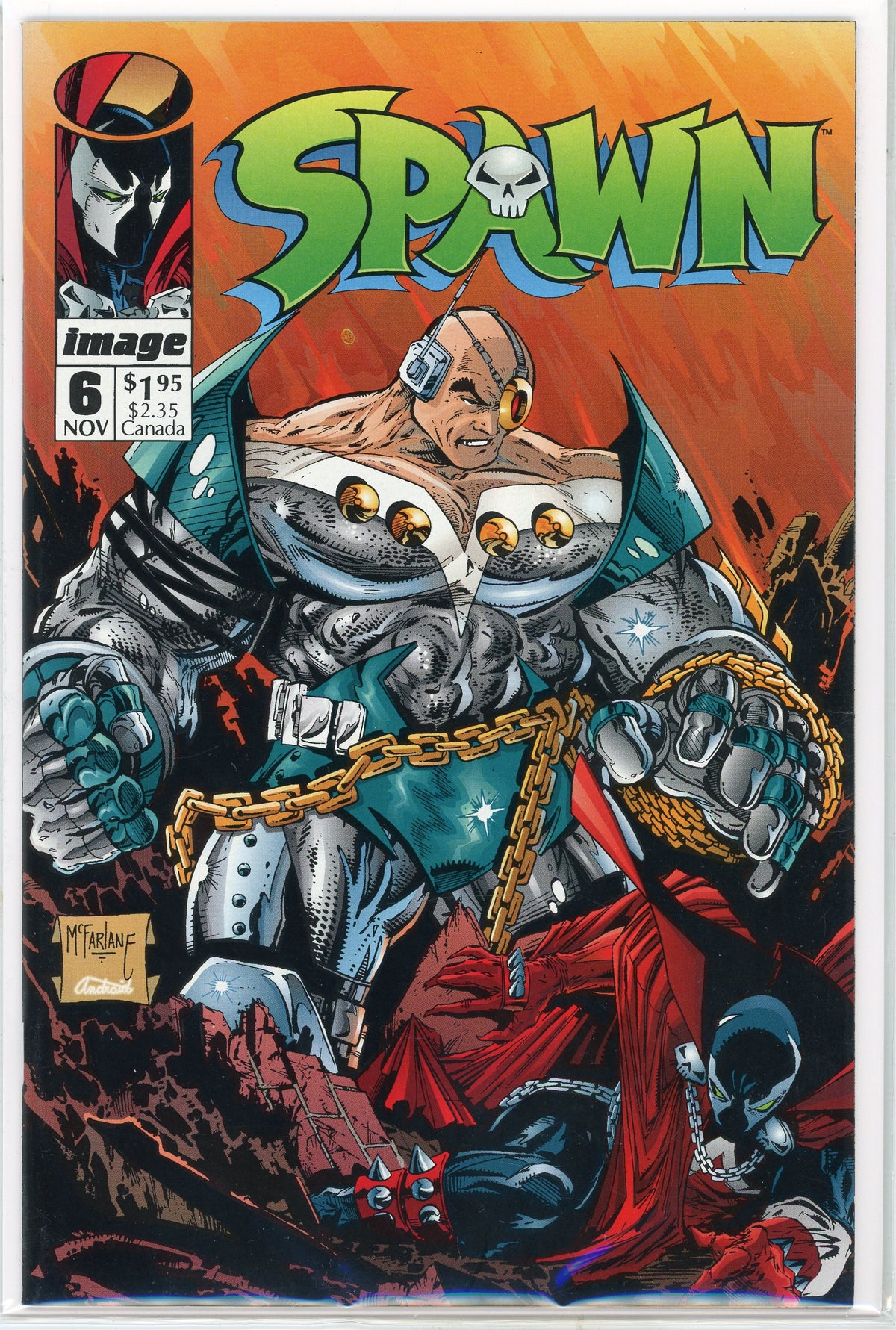 SPAWN #6 NM INCREDIBLE MCFARLANE COVER GLISTENING COLORS