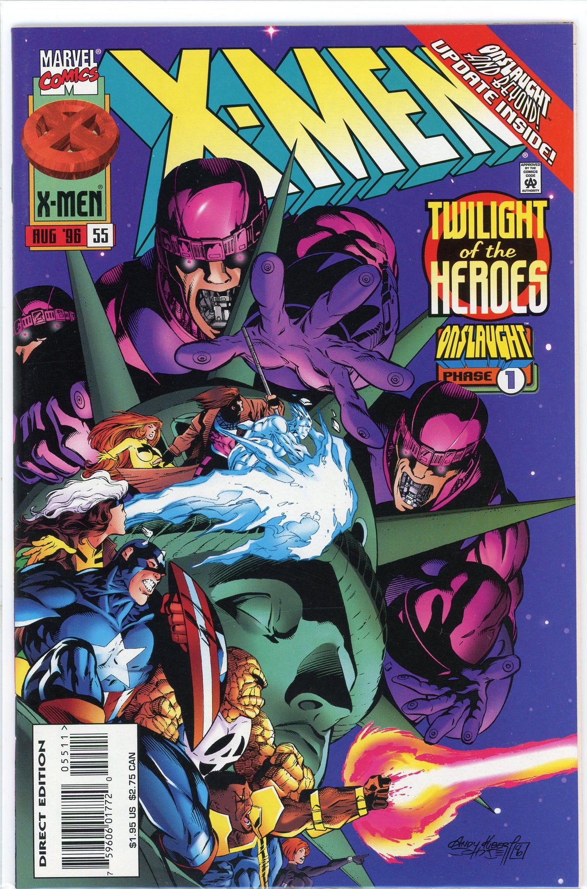 X-MEN #55 NM GREAT SENTINEL BATTLE COVER LUSTROUS SHEEN