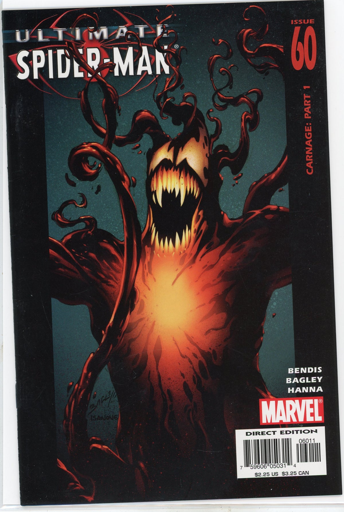ULTIMATE SPIDERMAN #60 NM CARNAGE AP. BENDIS WORK PHENOMENAL COVER