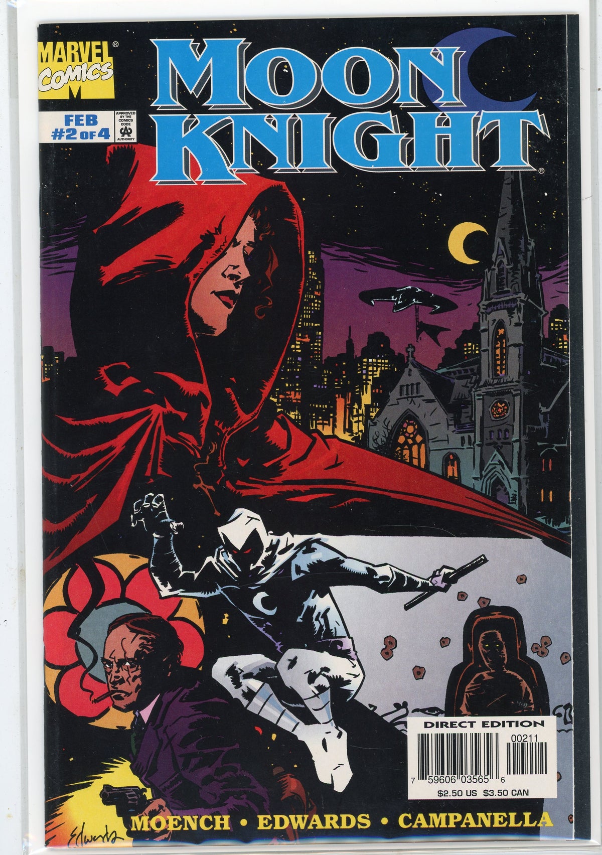 MOON KNIGHT #2 OF 4 NM MOENCH WORK TREMENDOUS COVER KILLER GLOSS