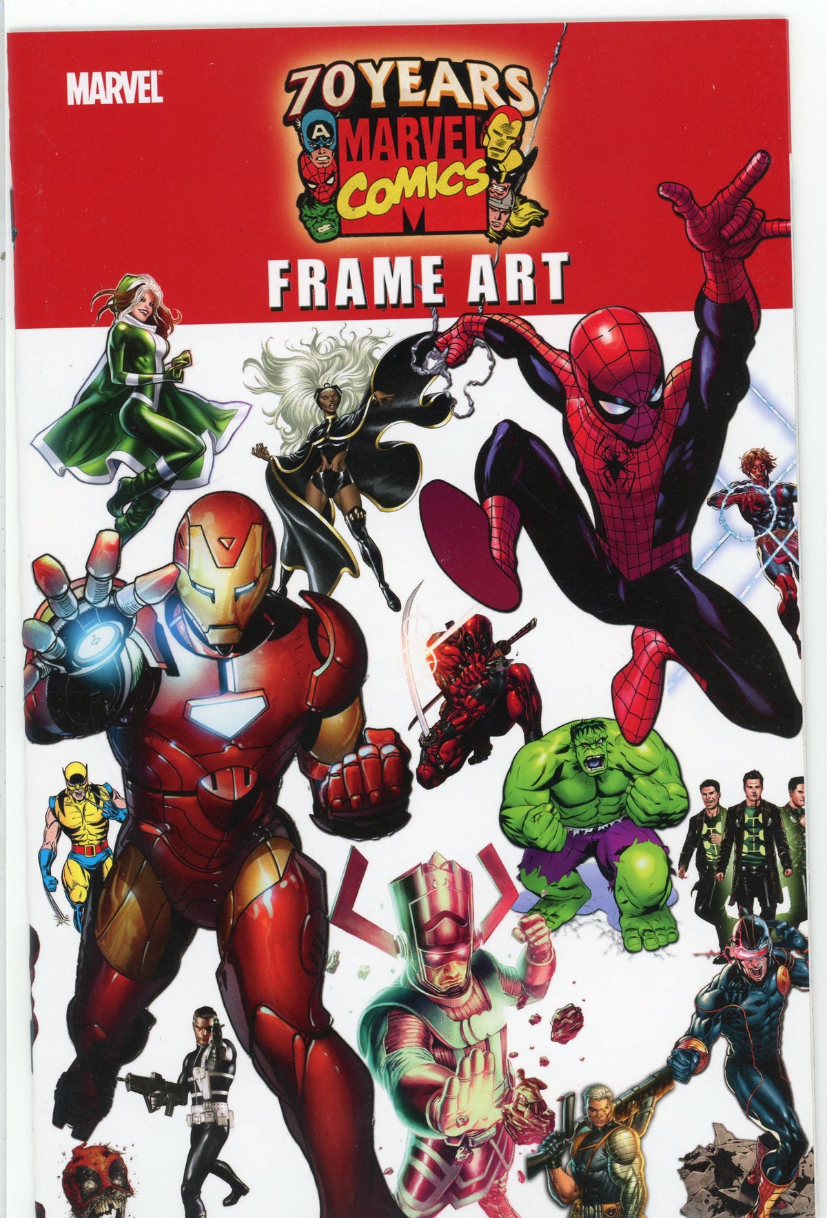 MARVEL COMICS FRAME ART 70 YEARS NM INCREDIBLE COVER FANTASTIC GLOSS