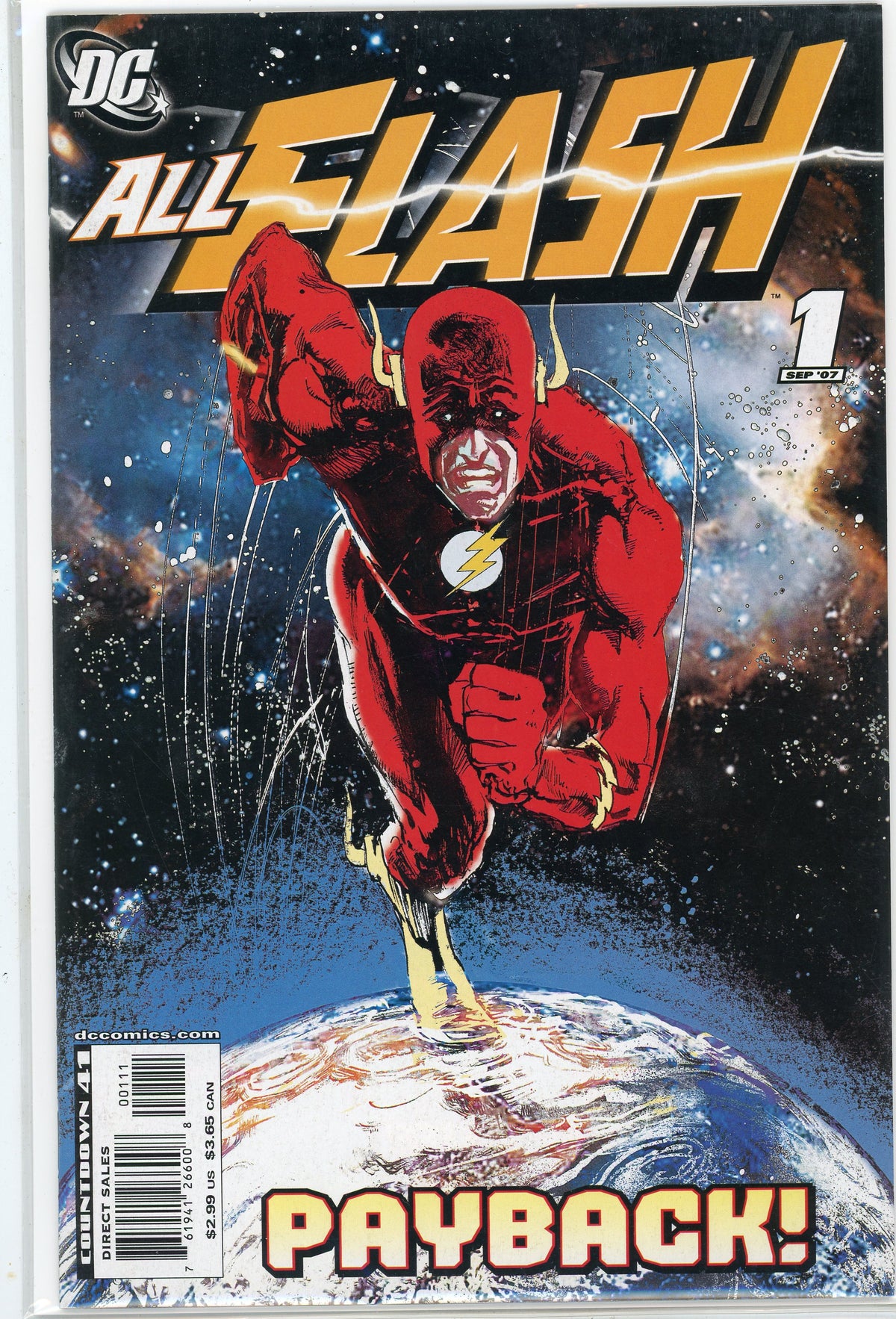 ALL FLASH #1 PAYBACK NM COSMIC COVER GLOSSY SHEEN