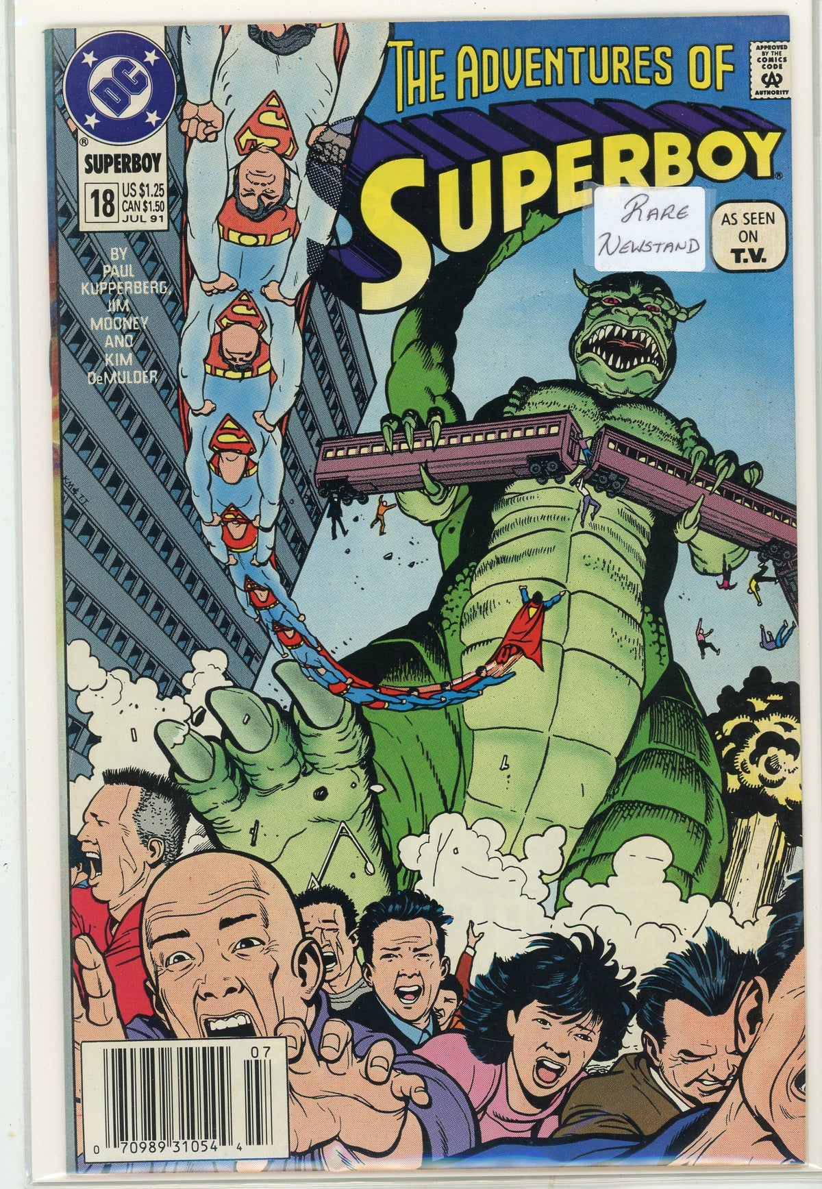 THE ADVENTURES OF SUPERBOY #18 NM RARE NEWSTAND ED. GODZILLA KNOCKOFF GEM