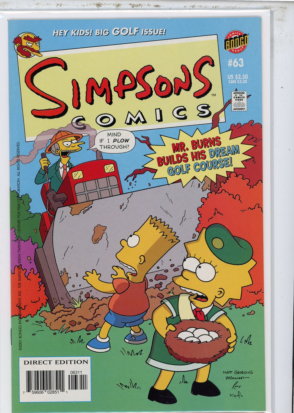 Simpsons Comics #63, 2001, Bongo Comics,