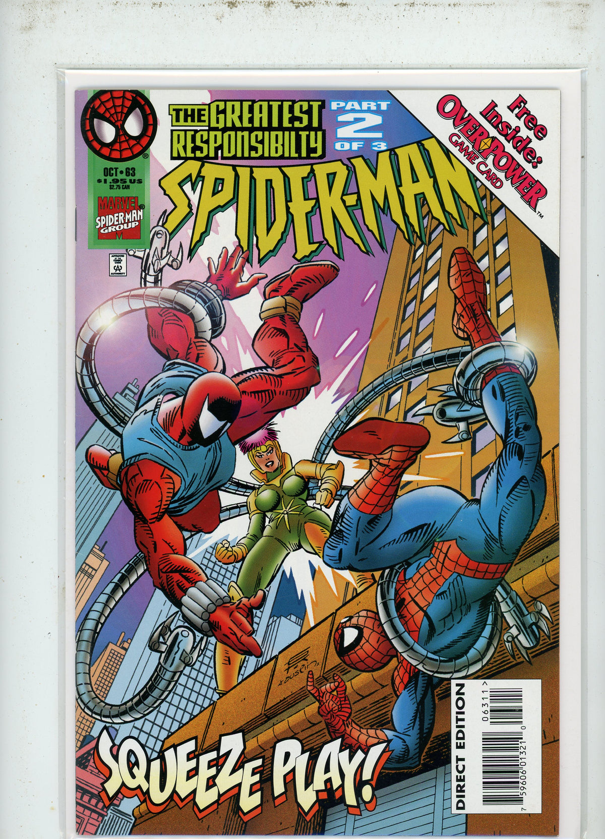 SPIDERMAN #63 NM GREAT AERIAL BATTLE STUNNING GLOSS