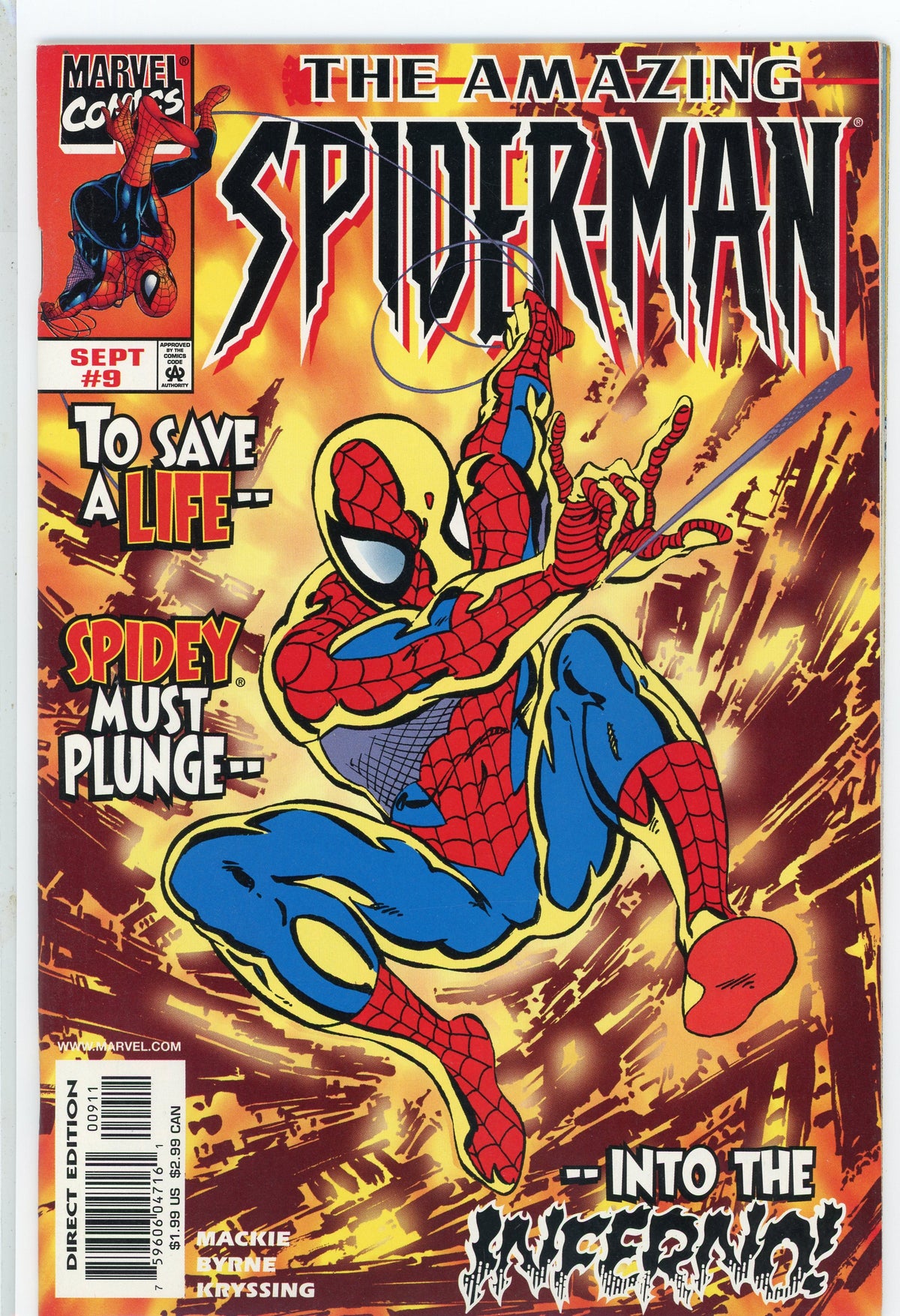 AMAZING SPIDERMAN #9 NM MIND BLOWING COVER EXCEPTIONAL SHEEN