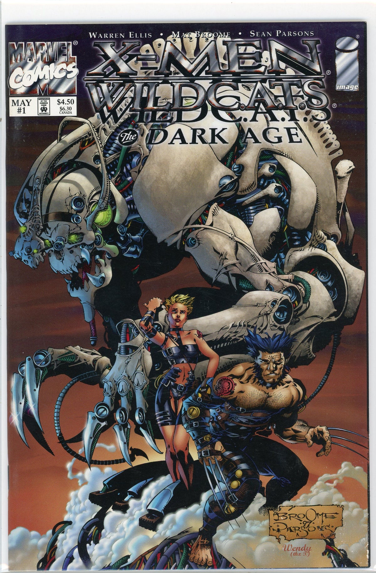 X-MEN WILDCATS THE DARK AGE #1 NM VIBRANT HUES AWE INSPIRING COVER