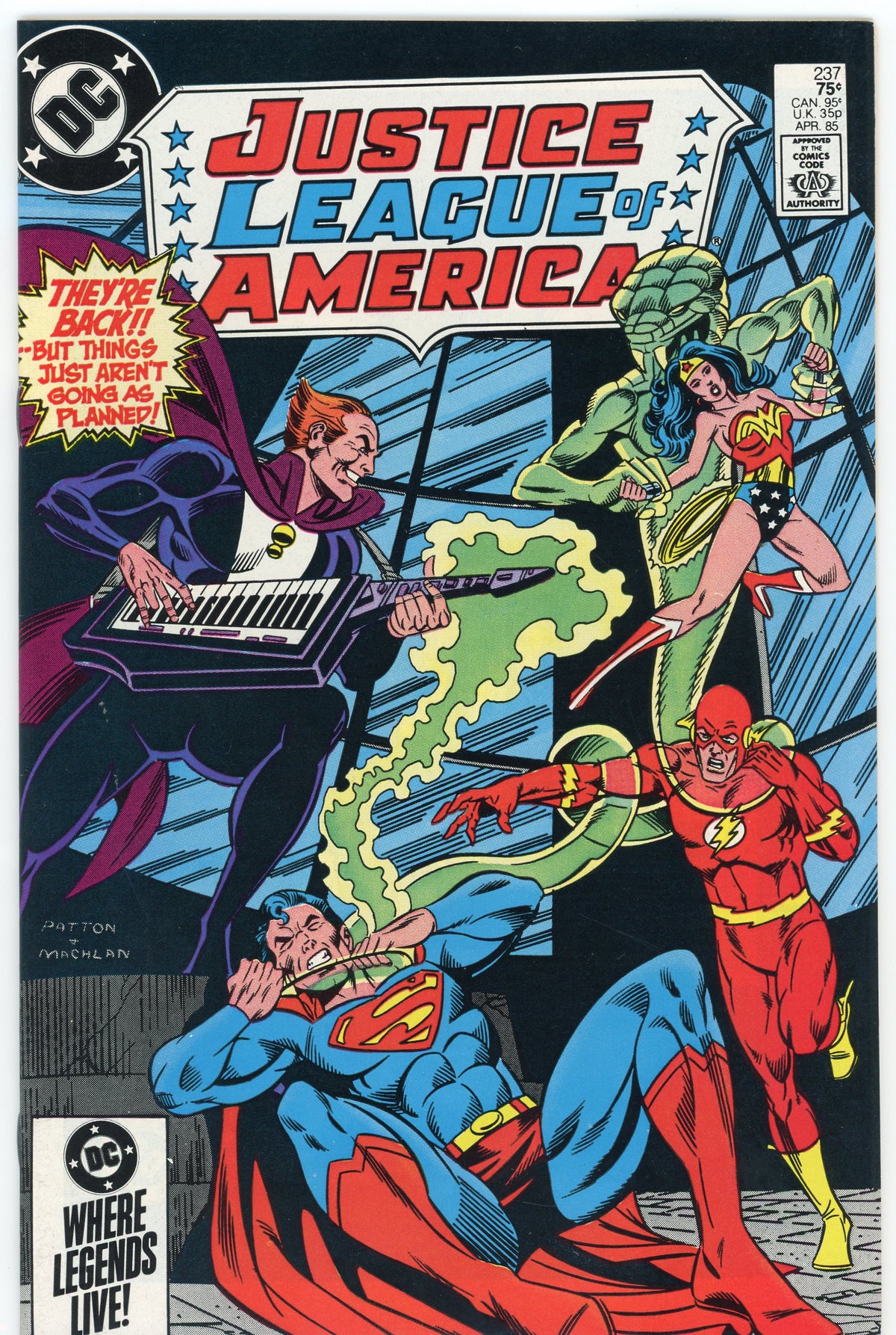 JUSTICE LEAGUE OF AMERICA #237 NM AWESOME BATTLE COVER IMPECCABLE GLOSS