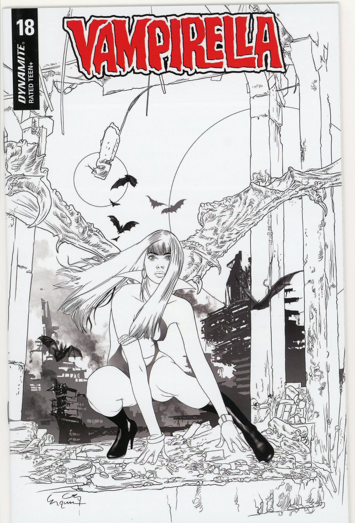VAMPIRELLA #18 NM 9.6 1 IN 20 VARIANT GORGEOUS BLACK AND WHITE COVER