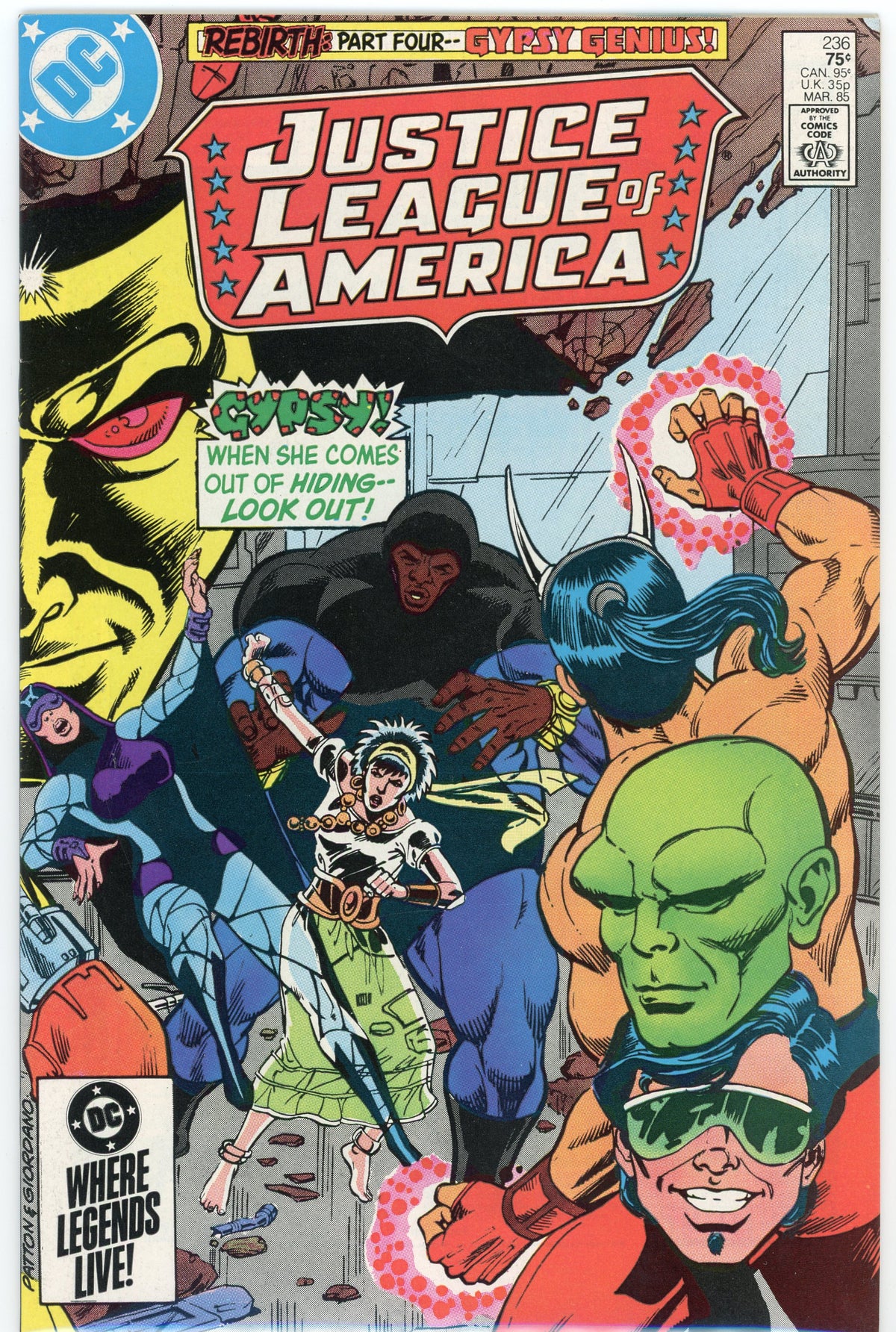 JUSTICE LEAGUE OF AMERICA #236 NM STUNNING BATTLE COVER NICE FINISH