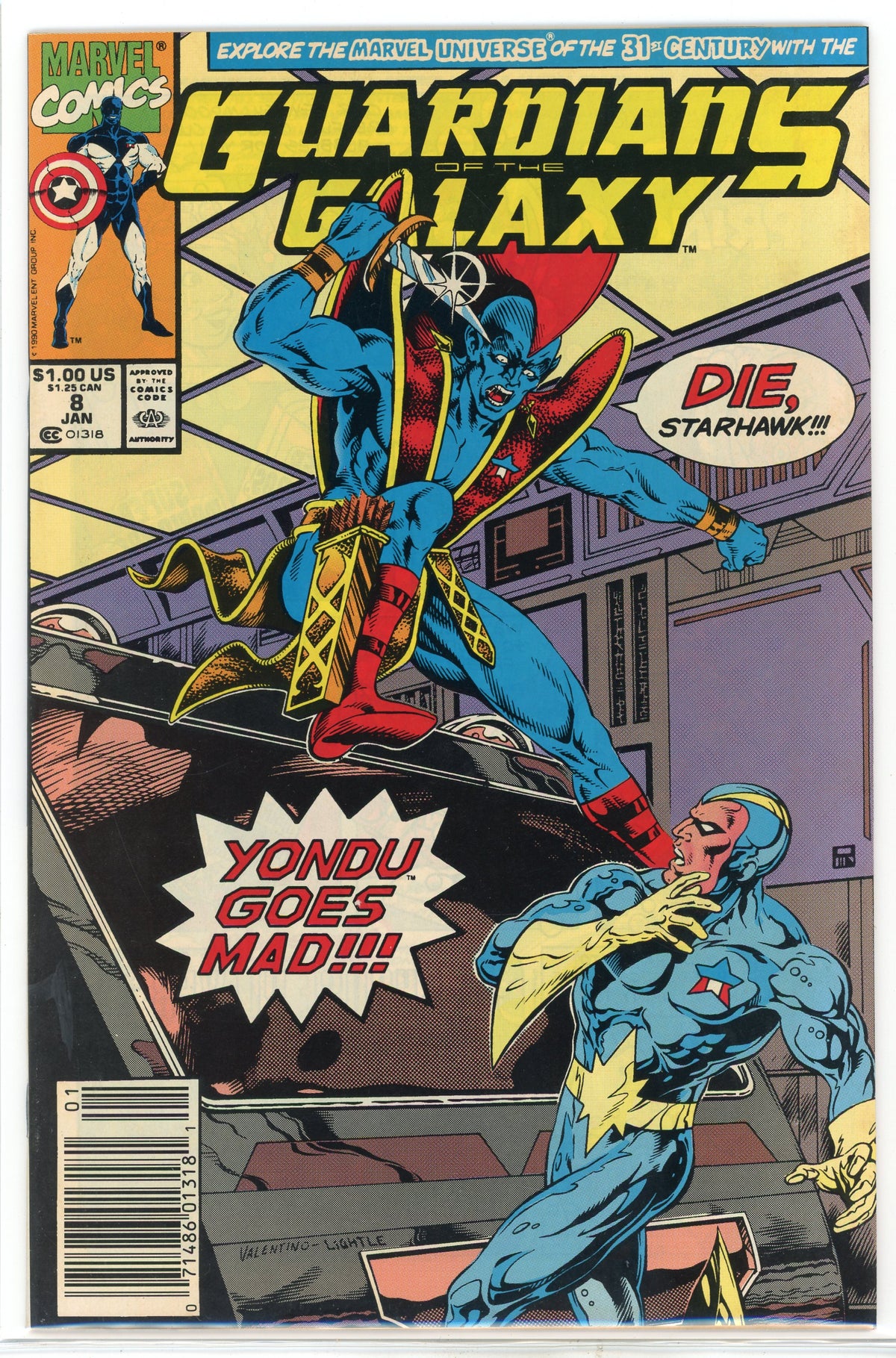 GUARDIANS OF THE GALAXY #8 NM GREAT YONDU STARHAWK BATTLE COVER