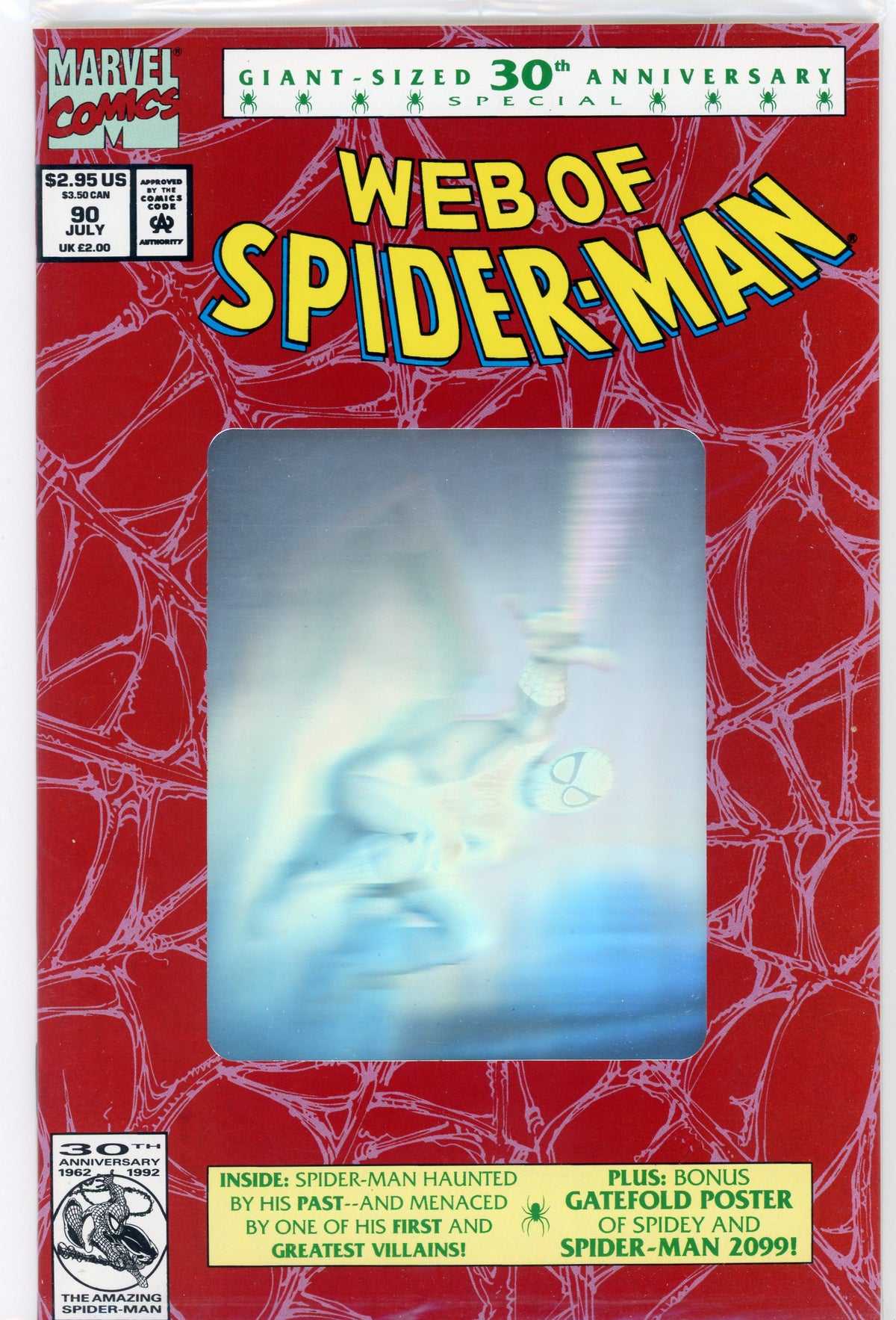 WEB OF SPIDERMAN #90 NM HOLOGRAM COVER INCREDIBLE SHEEN